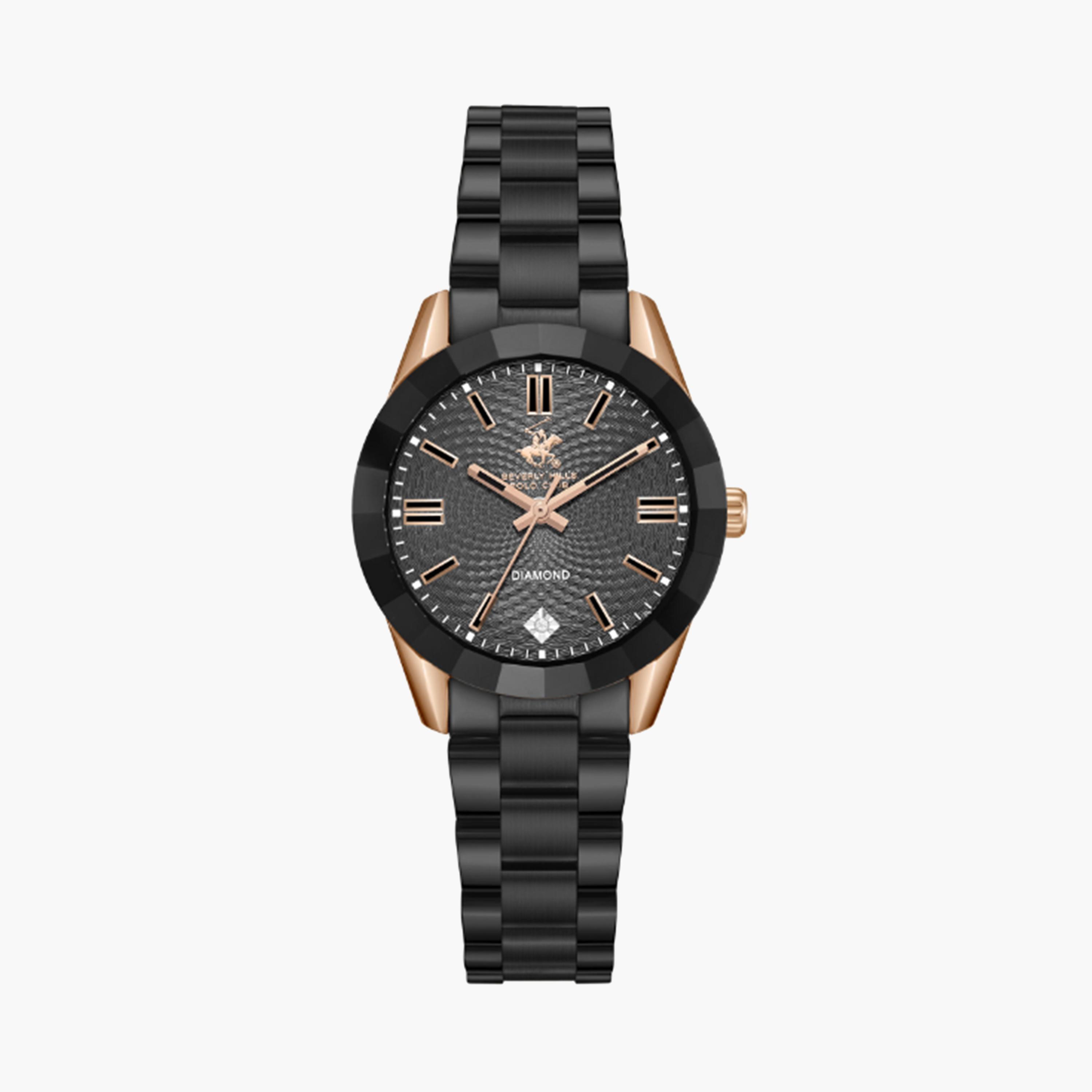 بيفرلي هيلز كلوب- ساعة للنساء سوداء تناظرية بسوار معدني 33 مم | BP3643X.851-women-watchesandjewellery-watches-image-1