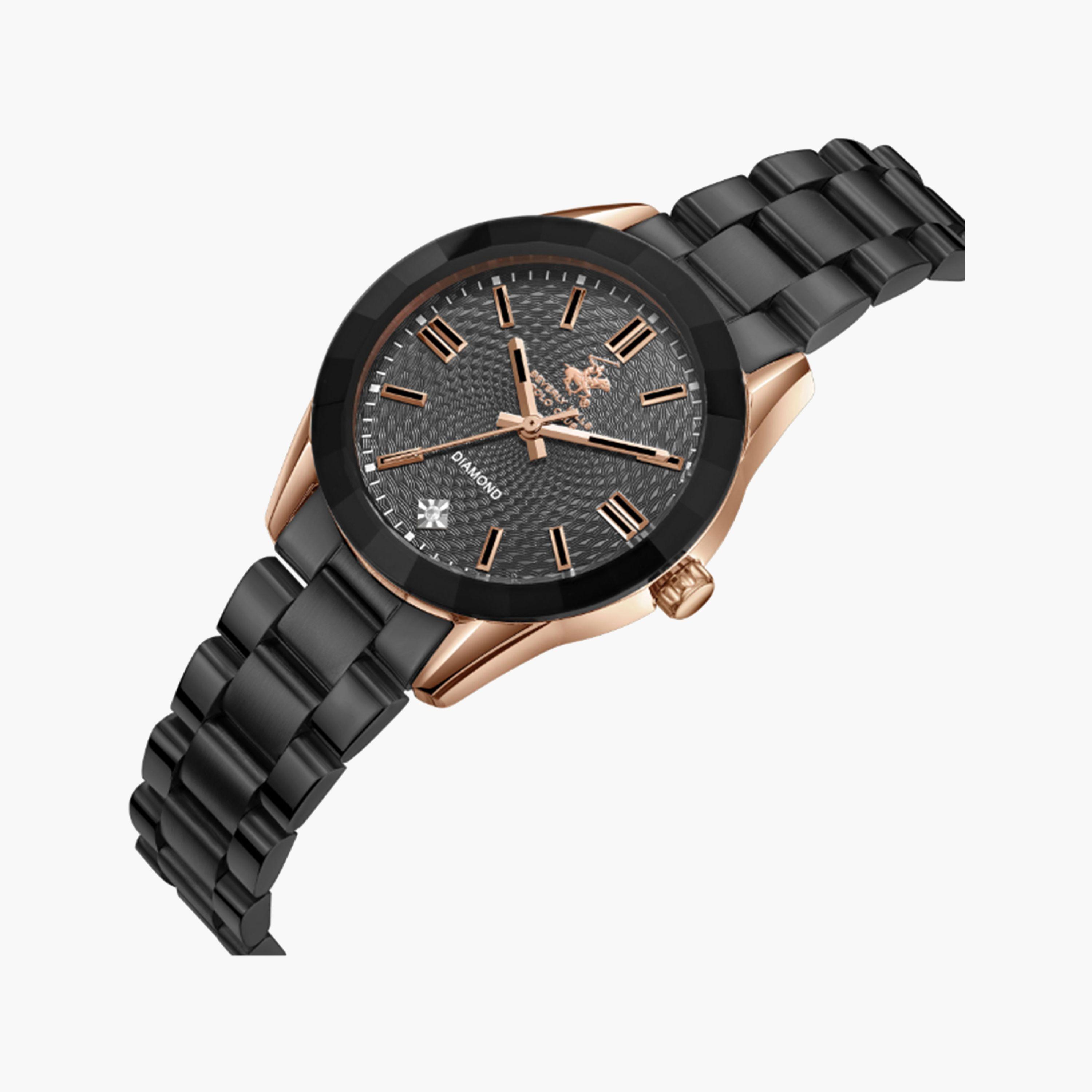 بيفرلي هيلز كلوب- ساعة للنساء سوداء تناظرية بسوار معدني 33 مم | BP3643X.851-women-watchesandjewellery-watches-image-2