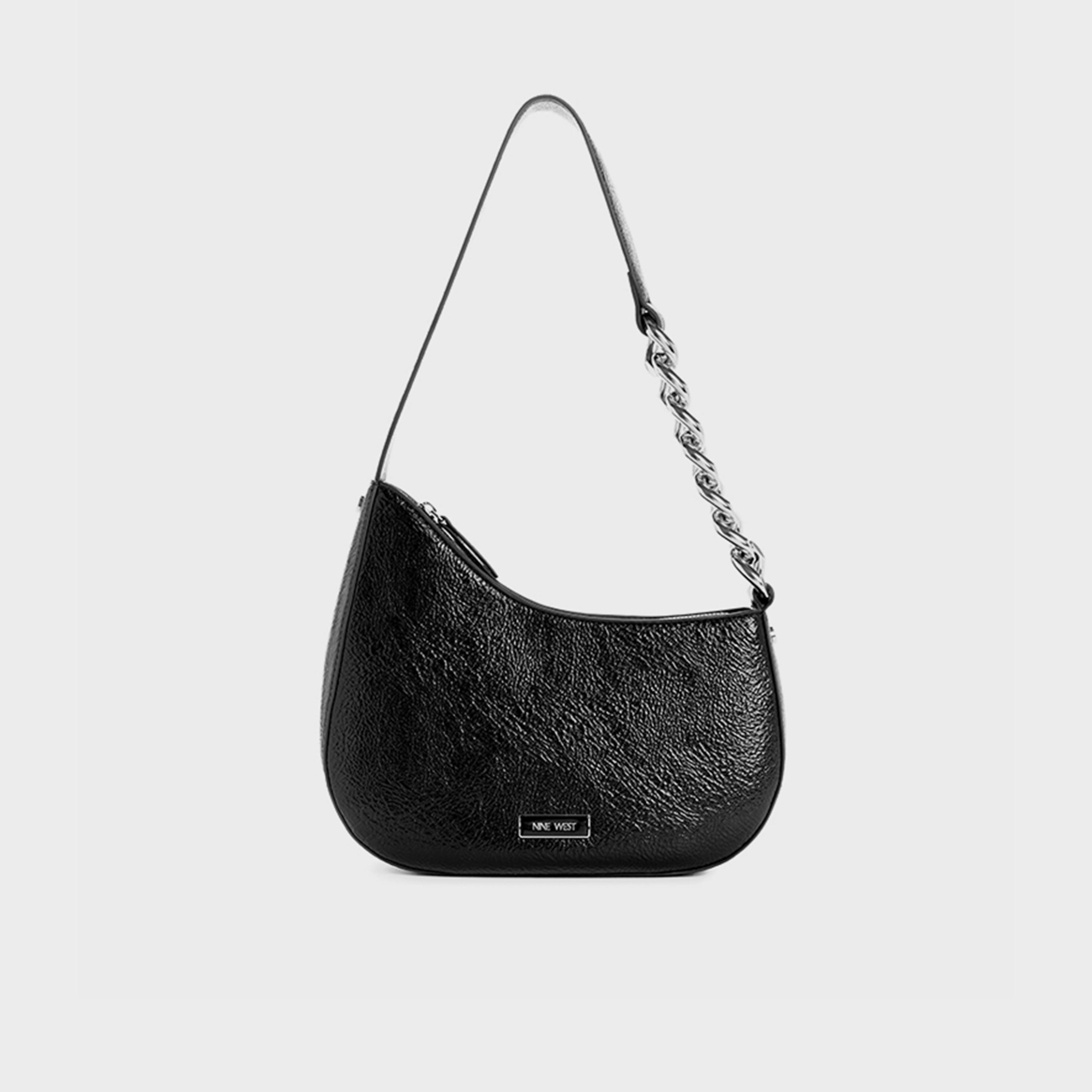ناين ويست-  شنطة كتف سنا ذات المقبض المزدوج اغلاق بسحاب وحزام سلسلة-women-bagsandwallets-handbags-image-1