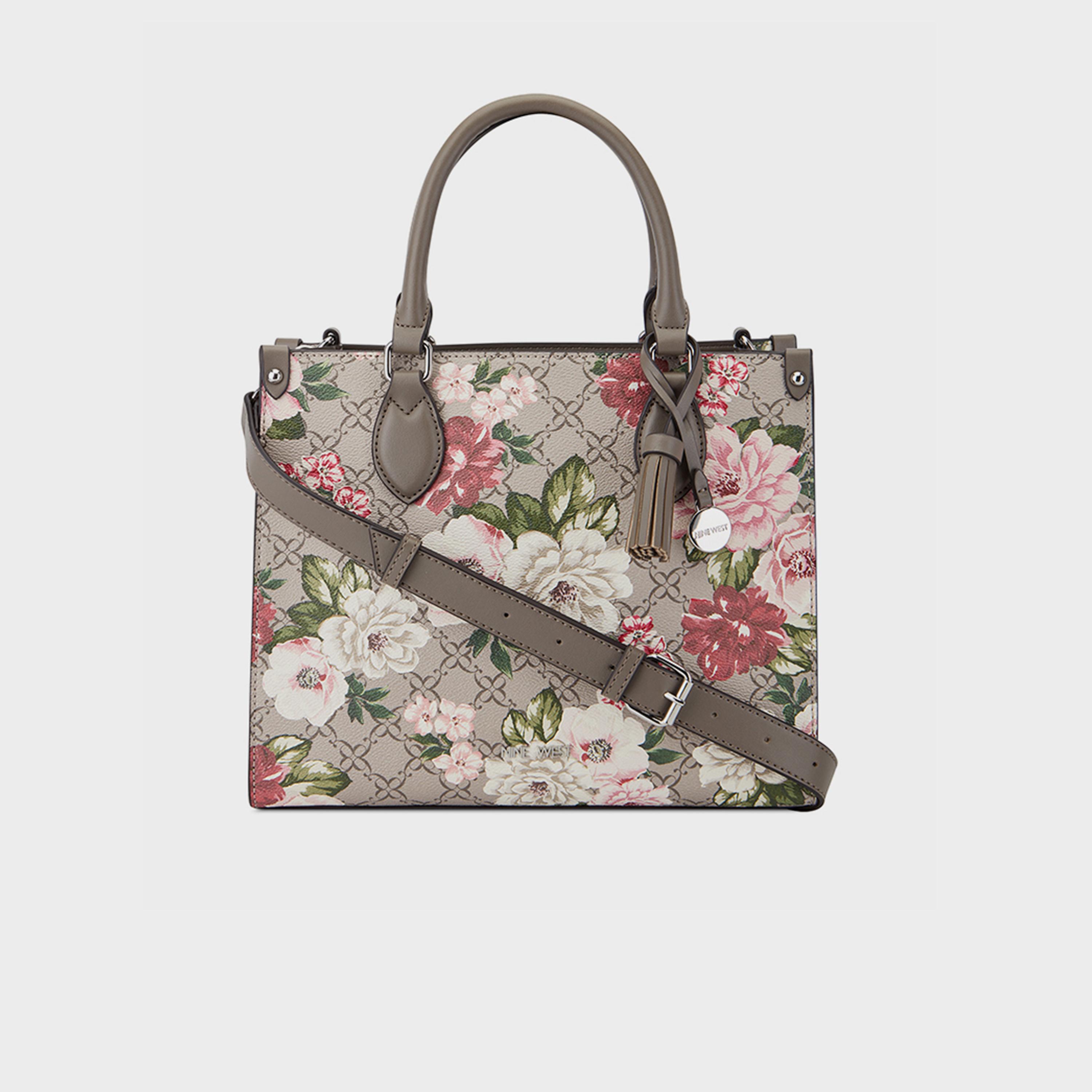 ناين ويست-  شنطة ساتشيل بمقبضين مطبوعة تشيلسي مع سحاب إغلاق وحزام قابل للفصل-women-bagsandwallets-handbags-image-1