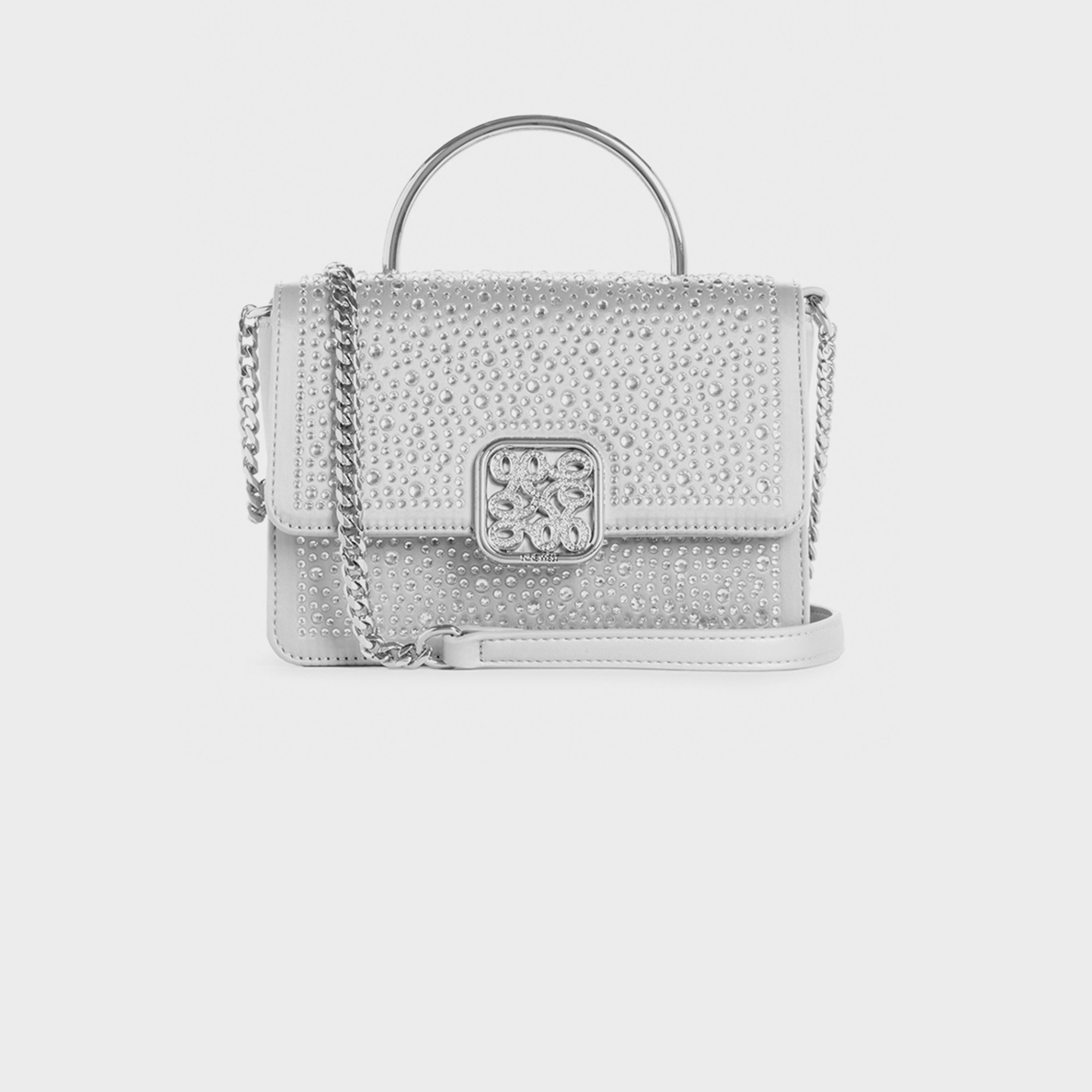 ناين ويست-  شنطة كروس جيت مزخرفة بمقبض علوي اغلاق بغطاء وحزام سلسلة-women-bagsandwallets-handbags-image-1