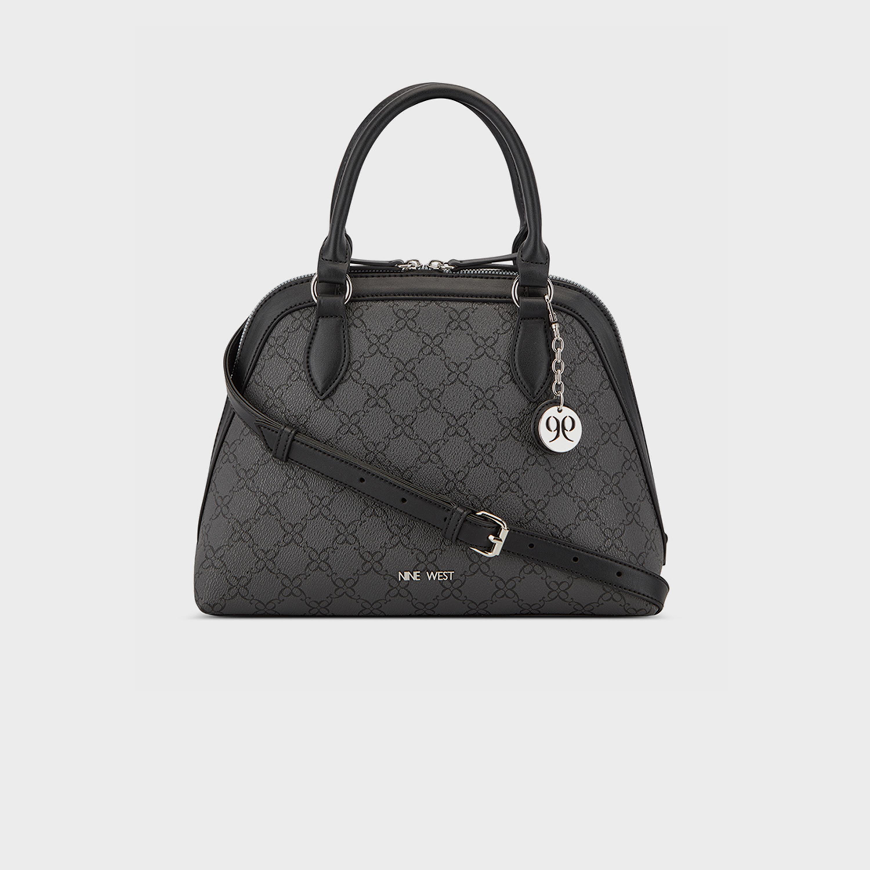 ناين ويست-  شنطة ساتشيل أنالي مونوغرام بمقبضين اغلاق بسحاب وحزام قابل للفصل-women-bagsandwallets-handbags-image-1