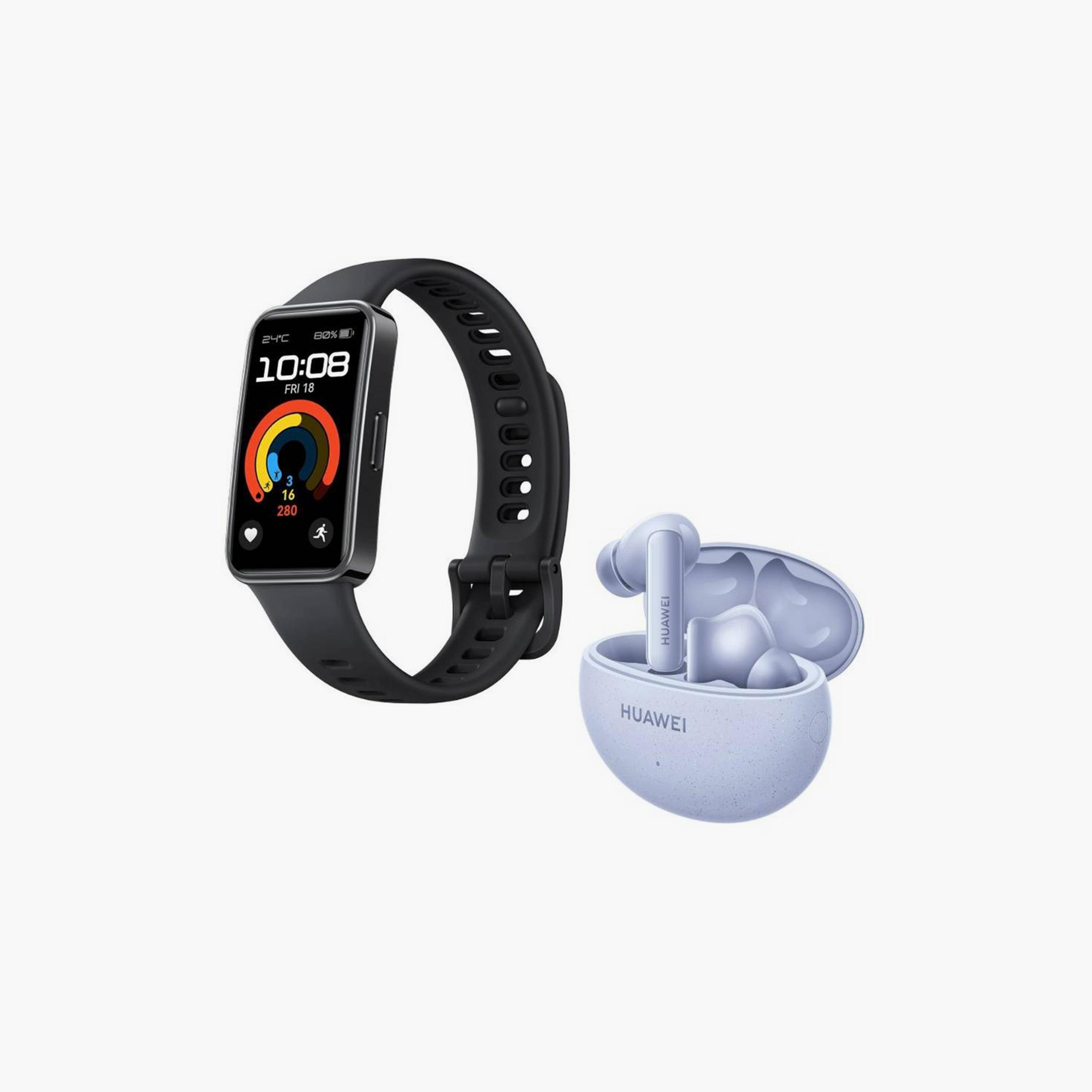 ساعة هواوي الذكية باند 9 ستاري بلاك + هواوي فري بادز 5i باللون الأزرق |HUW-BD-BAND9BLK-FB5I-IBLU-electronics-smartwatches-image-1