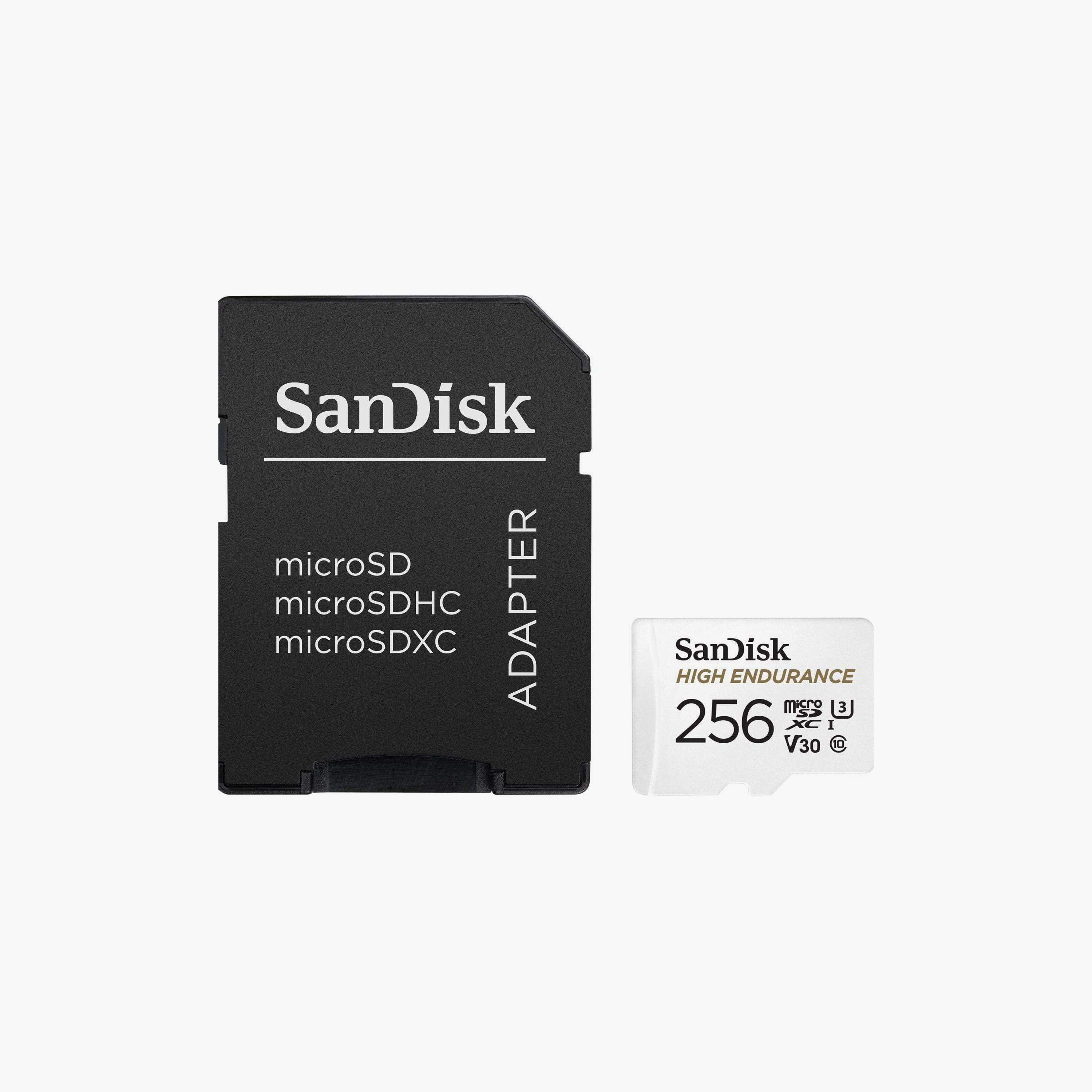 بطاقة ذاكرة سانديسك مايكرو إس دي عالية التحمل بسعة 256 جيجا مع محول | SDSQQNR-256G-GN6IA-electronics-accessories-mobileaccesories-image-2