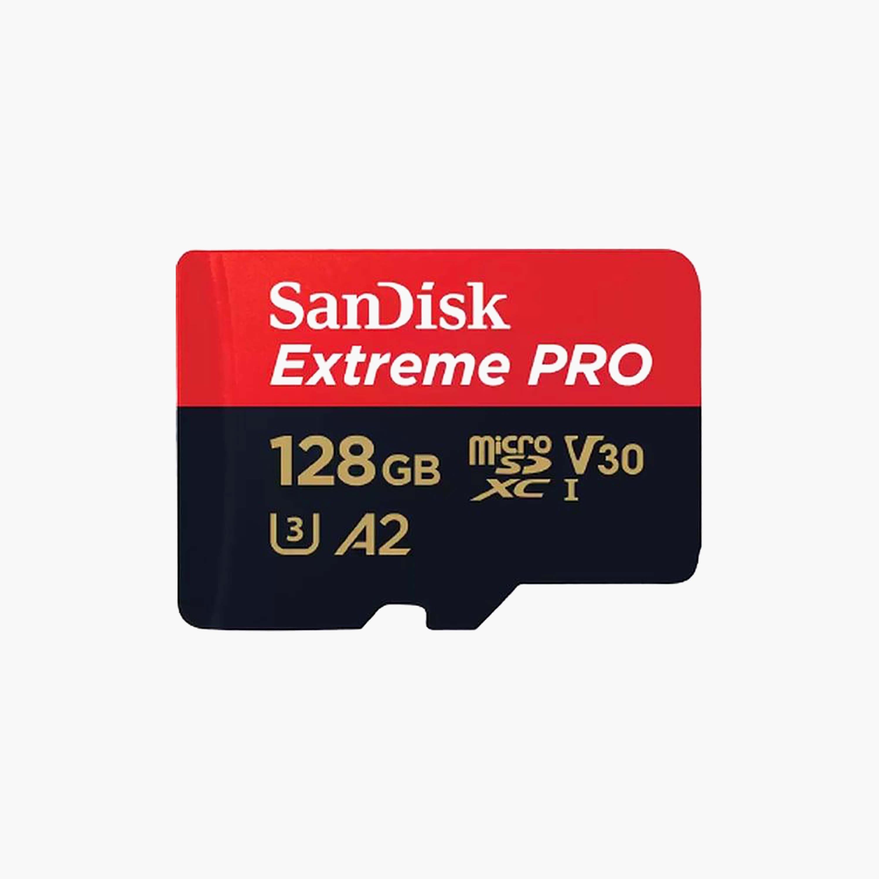 بطاقة ذاكرة سانديسك إكستريم برو MicroSDXC UHS 1 سعة 128 جيجا، أحمر وأسود | SDSQXCD-128G-GN6MA-electronics-accessories-mobileaccesories-image-1