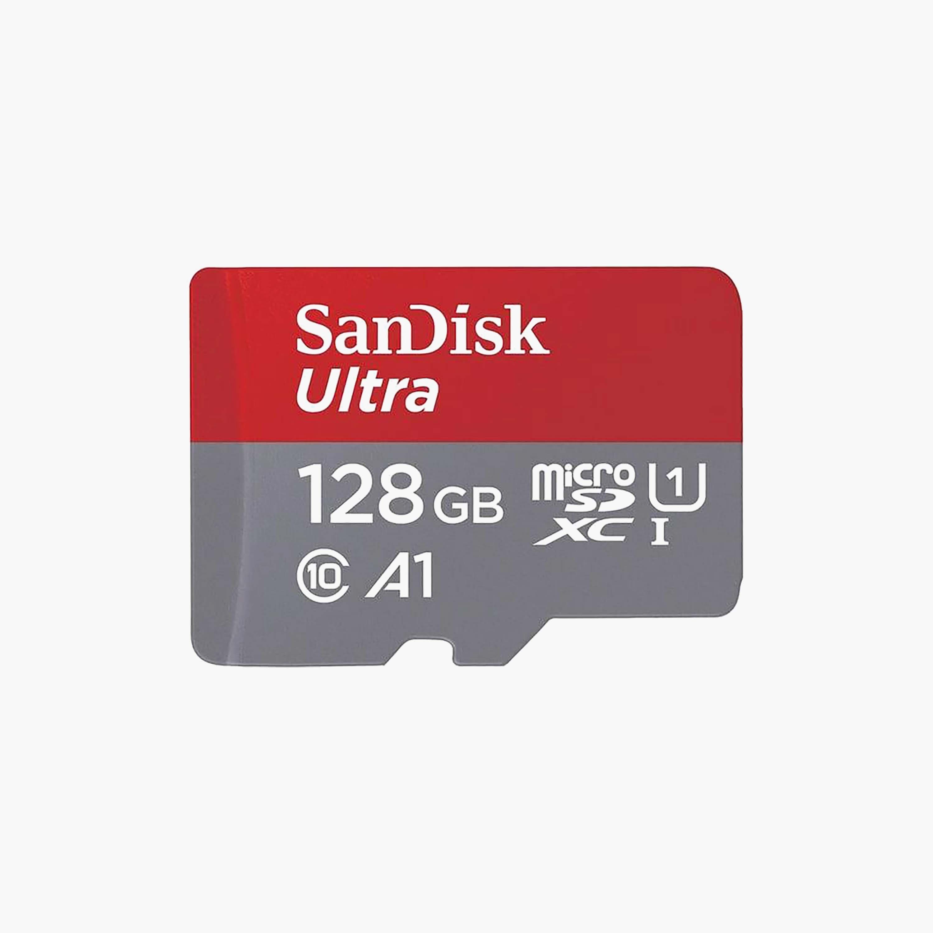 بطاقة ذاكرة سانديسك ألترا يو إتش إس آي MicroSD، سعة 128 جيجا، أحمر ورمادي | SDSQUAB-128G-GN6MN-electronics-accessories-mobileaccesories-image-1