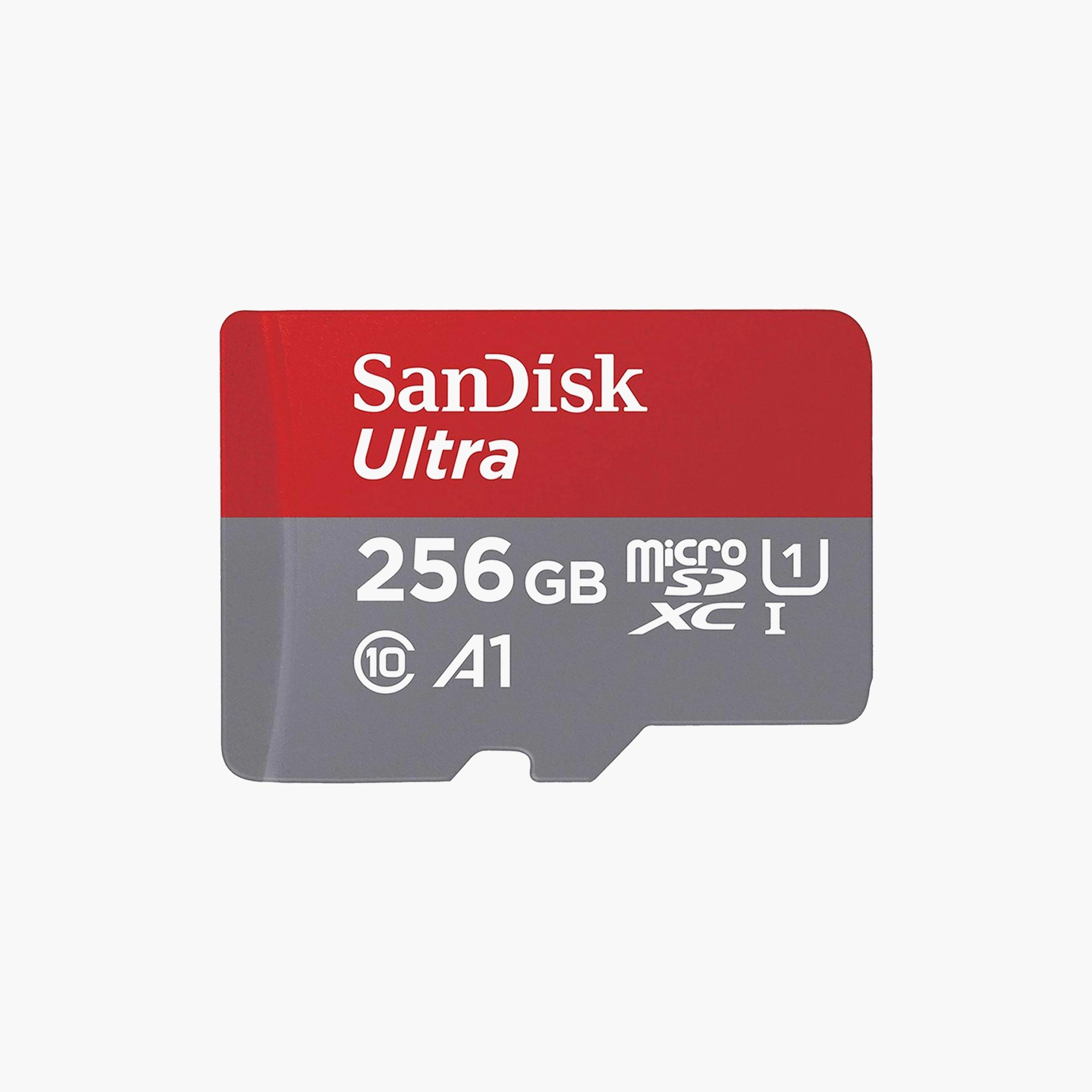 بطاقة ذاكرة سانديسك ألترا يو إتش إس آي MicroSD، سعة 256 جيجا، أحمر ورمادي | SDSQUAC-256G-GN6MN-electronics-accessories-mobileaccesories-image-1