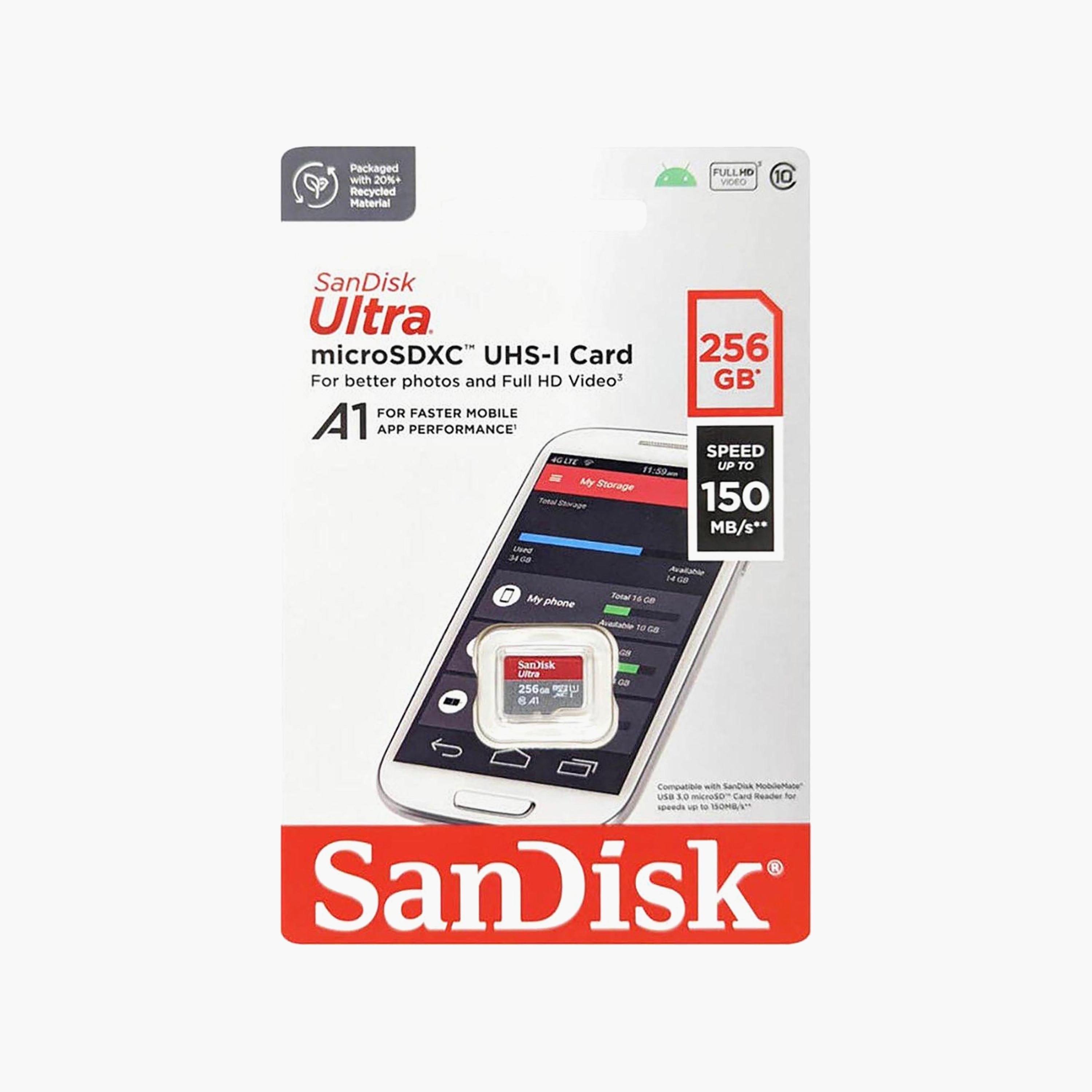 بطاقة ذاكرة سانديسك ألترا يو إتش إس آي MicroSD، سعة 256 جيجا، أحمر ورمادي | SDSQUAC-256G-GN6MN-electronics-accessories-mobileaccesories-image-2