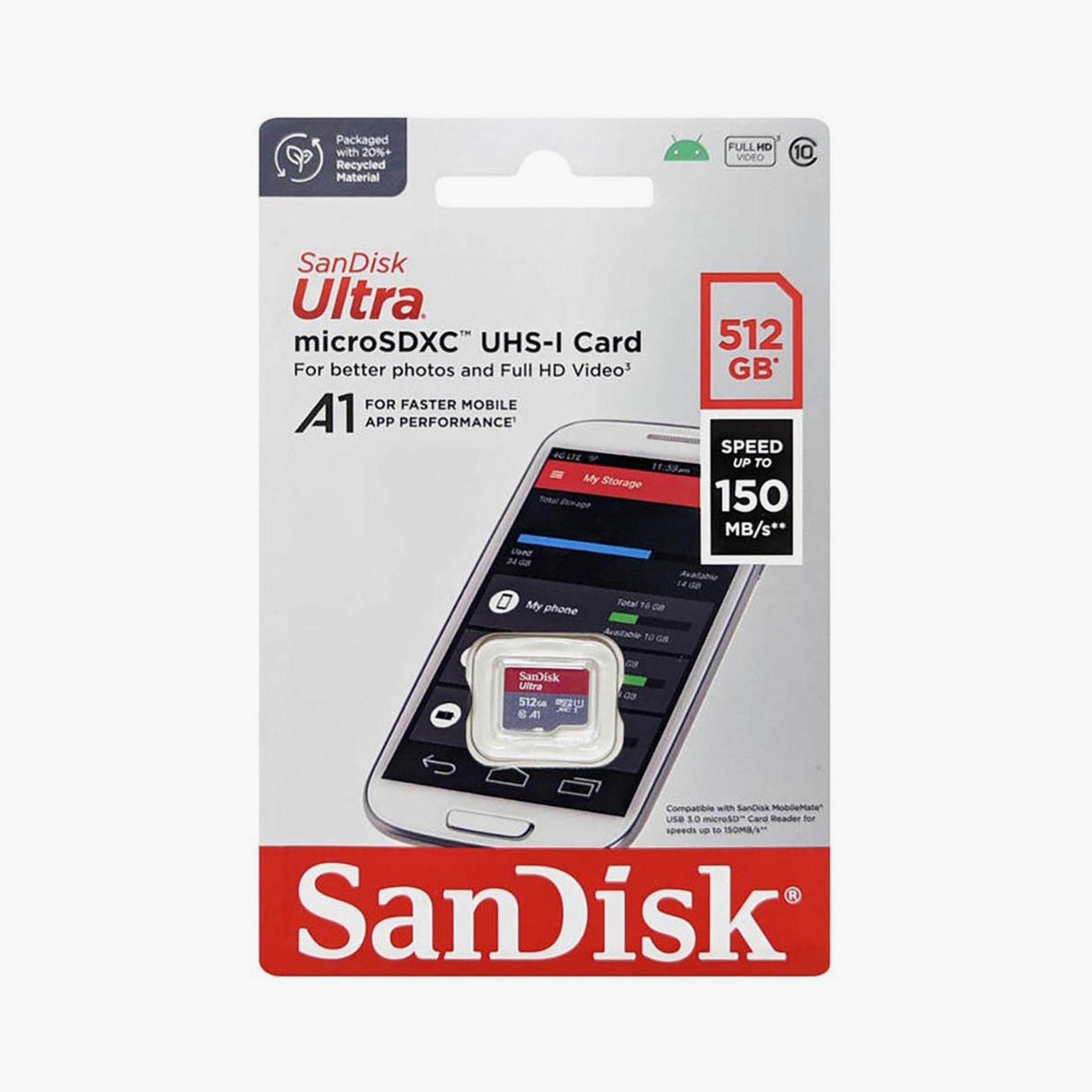 Sandisk Ultra UHS I MicroSD Memory Card 512GB Red/Grey | SDSQUAC-512G-GN6MN-electronics-accessories-mobileaccesories-image-2