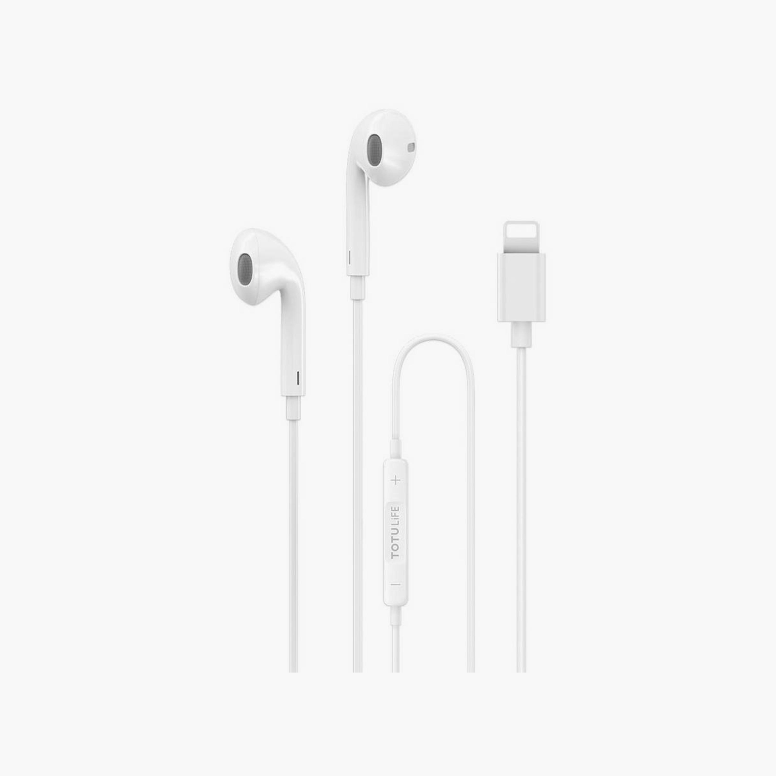 TotuDesign Pure Series Lightning Stereo Earphone White|T-EPHPURLTWH-electronics-headphonesandearphones-image-1