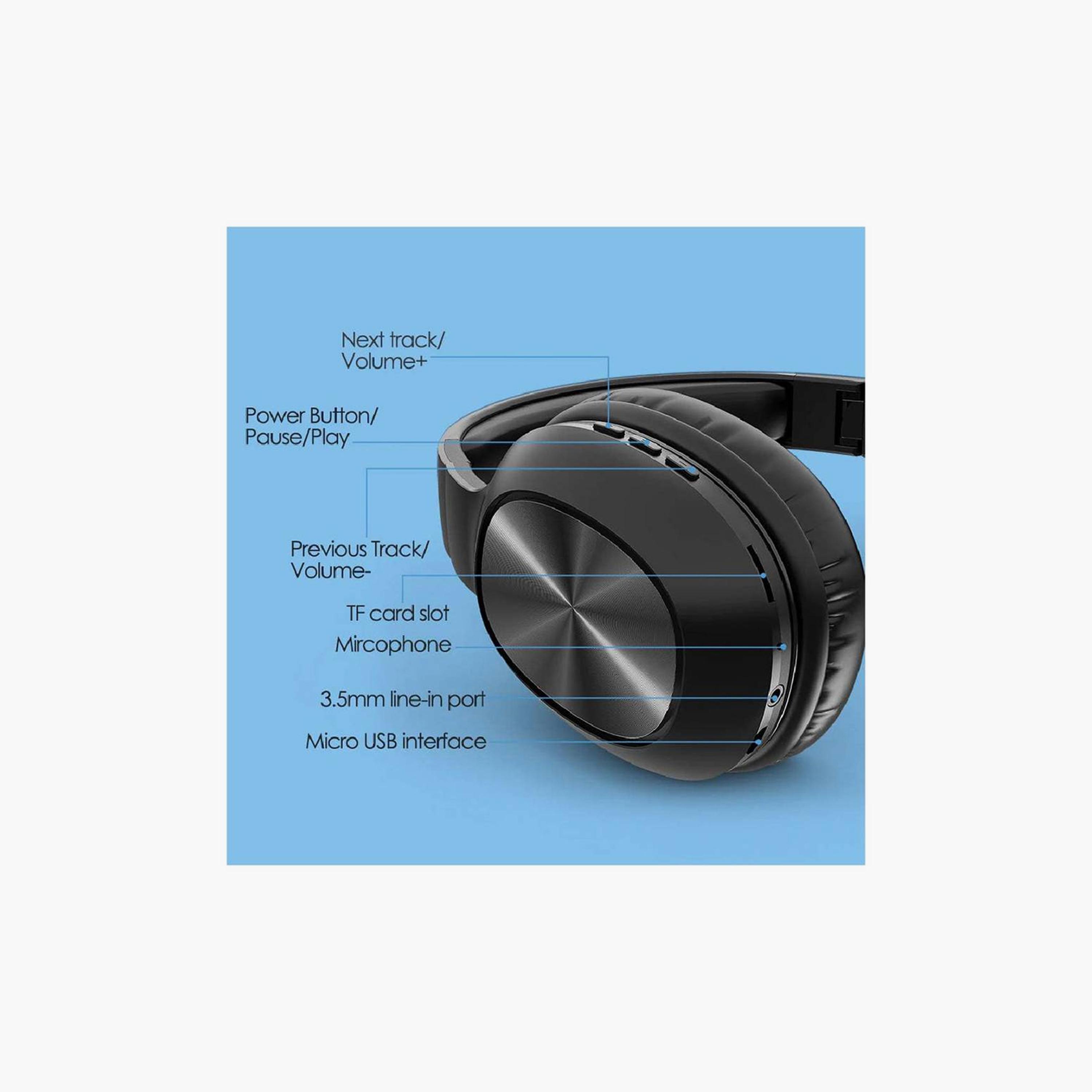 Trands Bluetooth Foldable Headphone | VJ071-electronics-headphonesandearphones-image-4