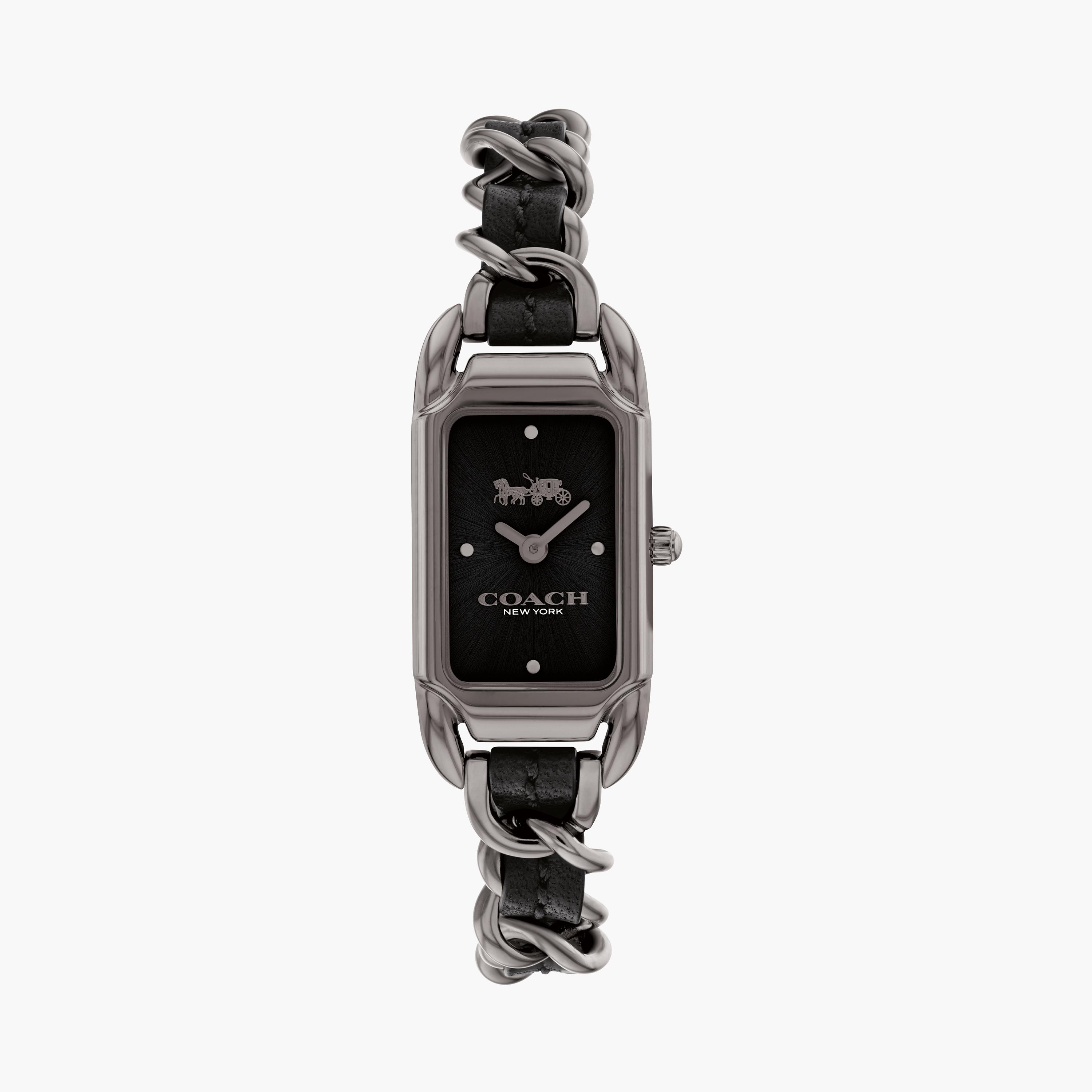 كوتش-  ساعة للنساء بسوار جلدي تناظري أسود 18 مم | 14504280-women-watchesandjewellery-watches-image-1