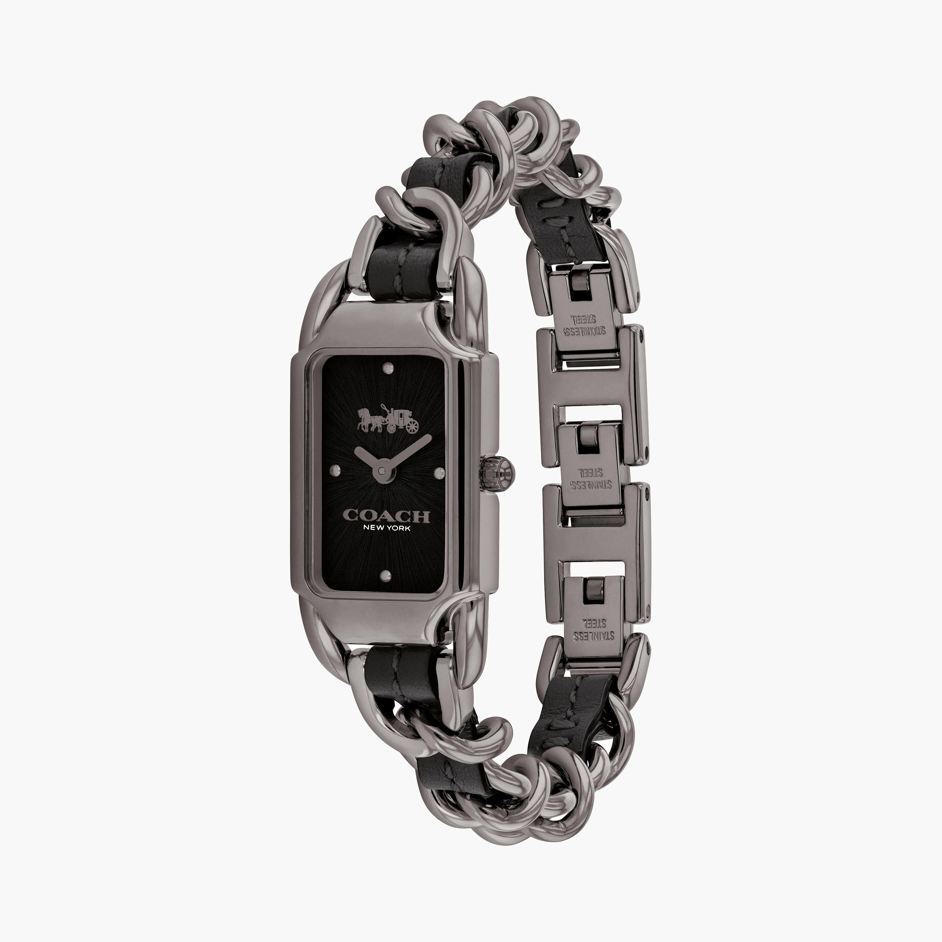 كوتش-  ساعة للنساء بسوار جلدي تناظري أسود 18 مم | 14504280-women-watchesandjewellery-watches-image-2