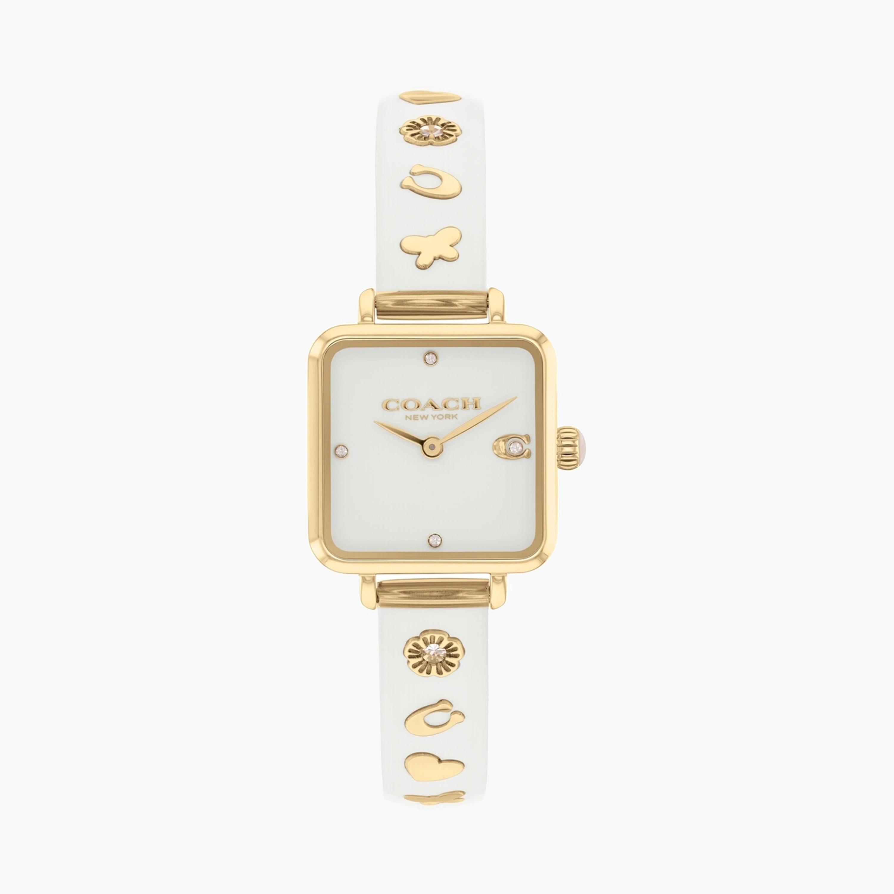 كوتش-  ساعة للنساء بسوار بلاستيكي تناظري ذهبي 22 مم | 14504308-women-watchesandjewellery-watches-image-1