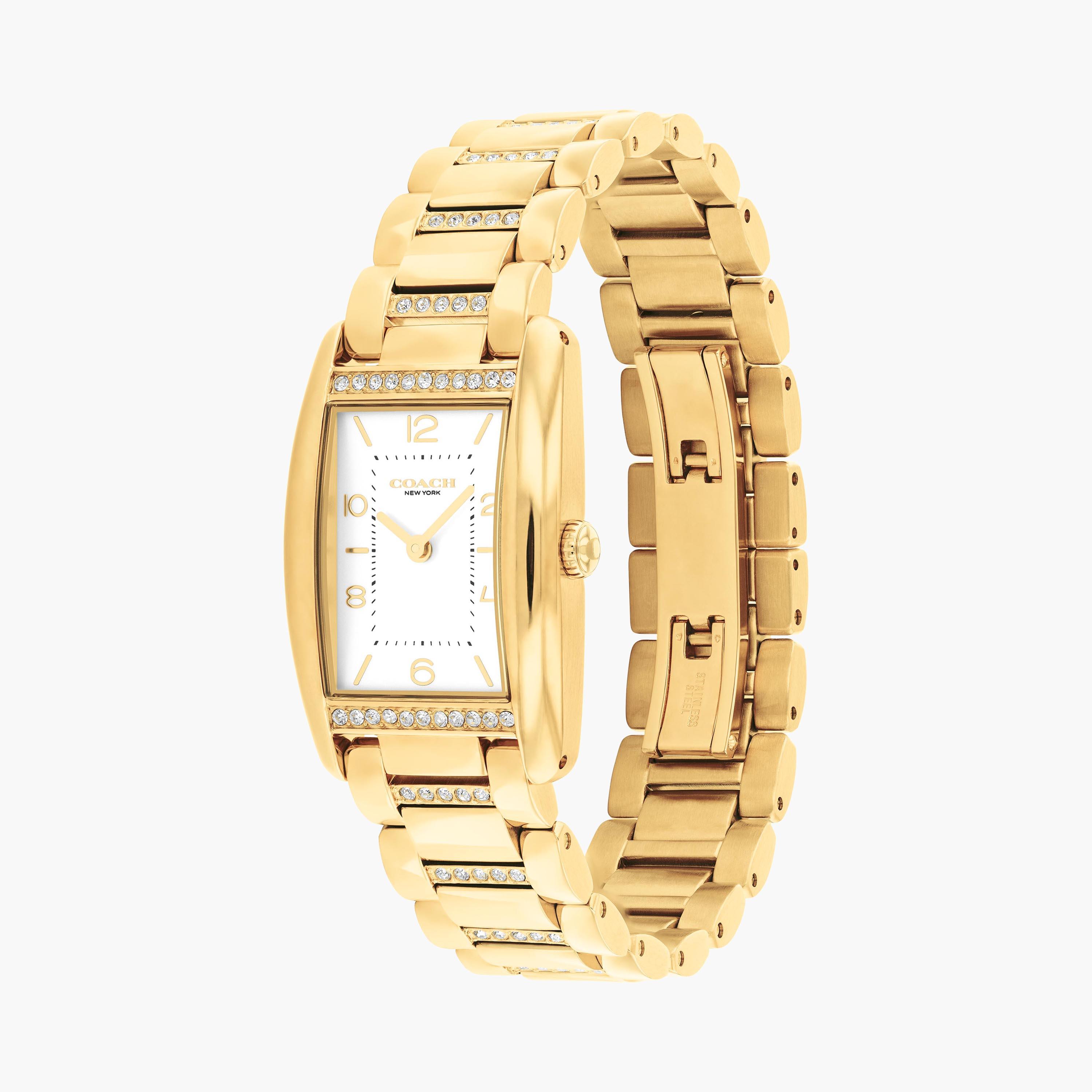 كوتش-  ساعة للنساء بسوار ستانلس ستيل تناظري ذهبي 24 مم | 14504316-women-watchesandjewellery-watches-image-2