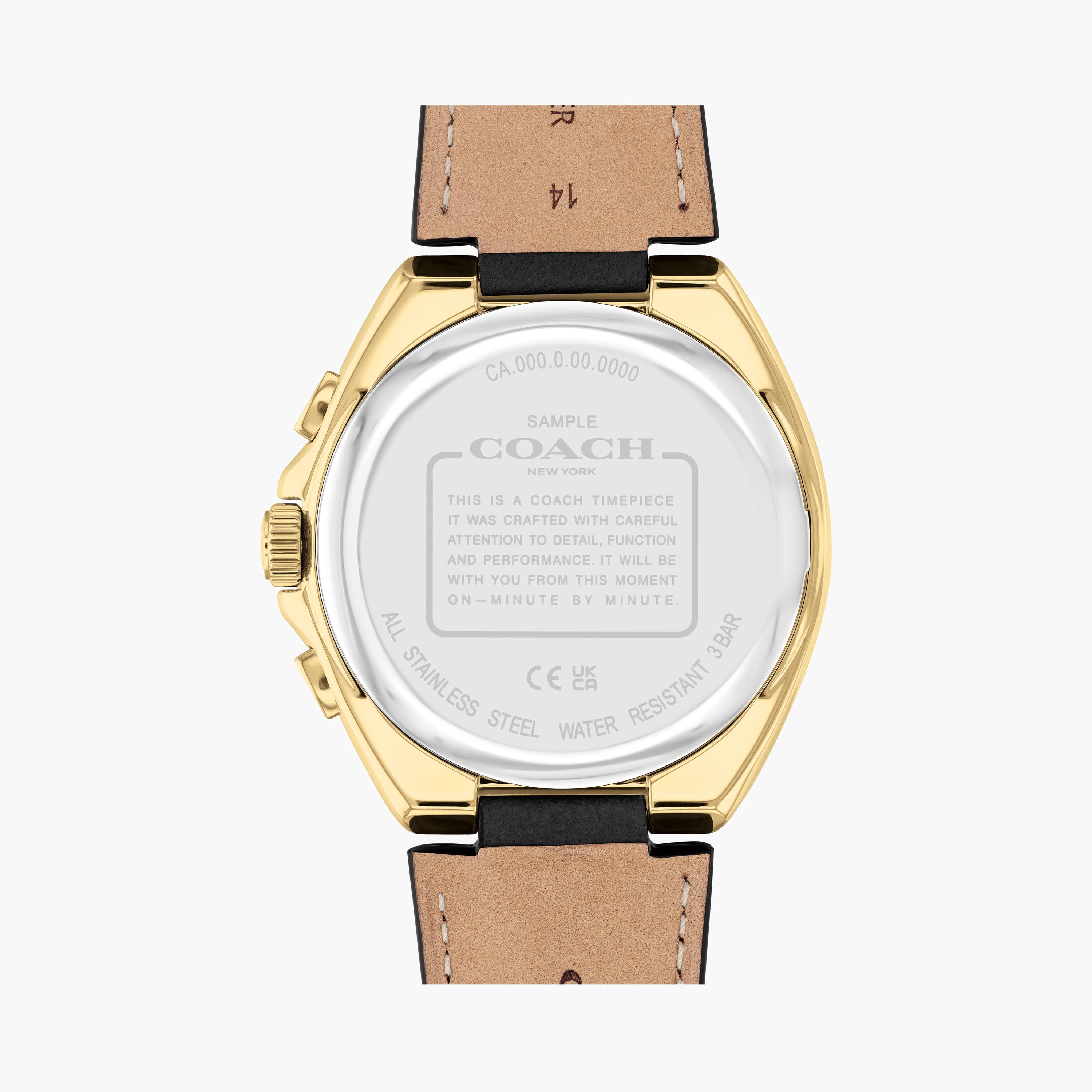 كوتش-  ساعة للرجال 44 مم كرونوغراف بسوار من الجلد لون الأسود | 14602684-men-watchesandjewellery-watches-image-3