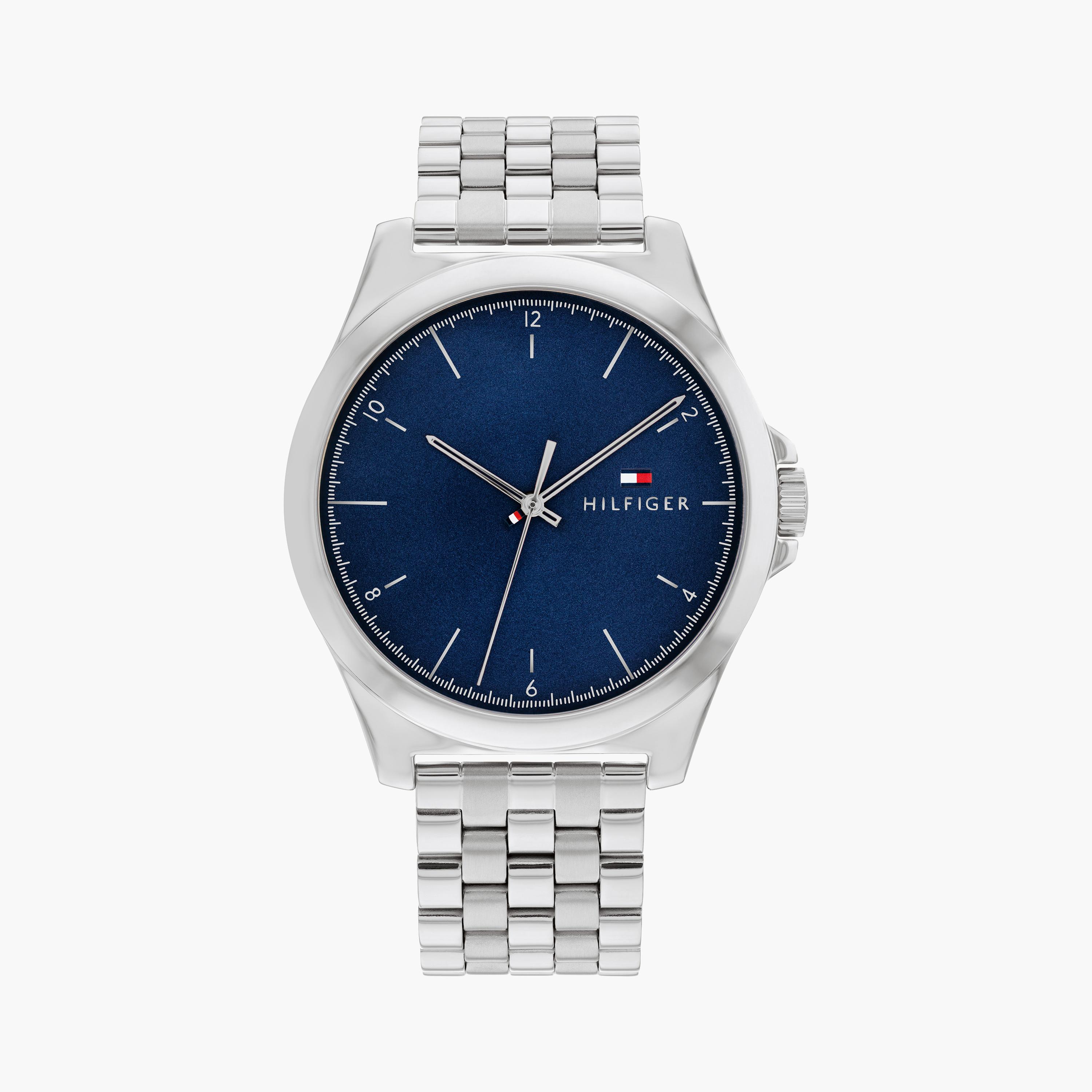 تومي هيلفيغر-  ساعة للرجال 42 مم تناظرية بسوار ستانلس ستيل فضي | 1710630-men-watchesandjewellery-watches-image-1
