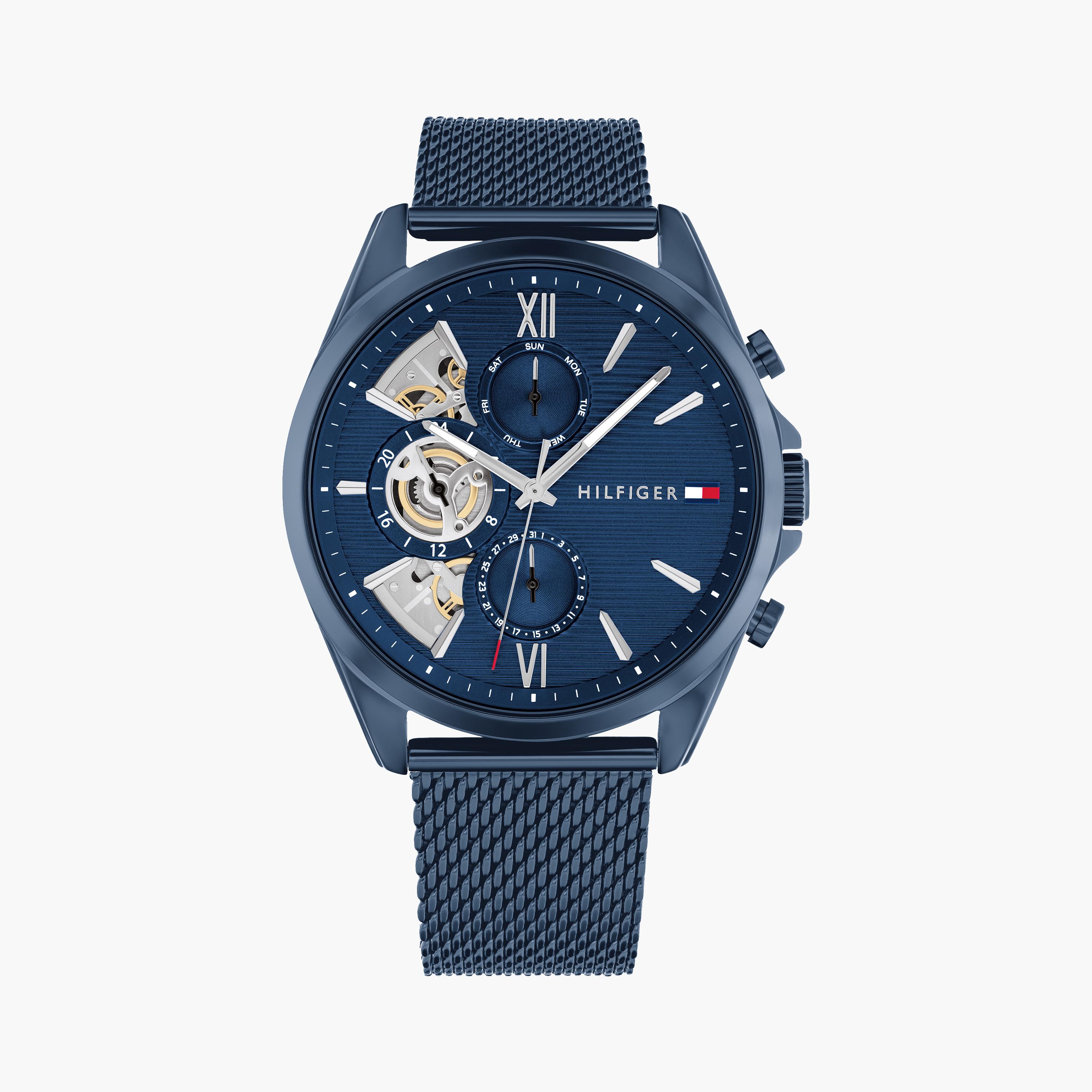 Tommy Hilfiger Men's 44MM Blue Chronograph Stainless Steel Strap Watch | 1710648-men-watchesandjewellery-watches-image-1