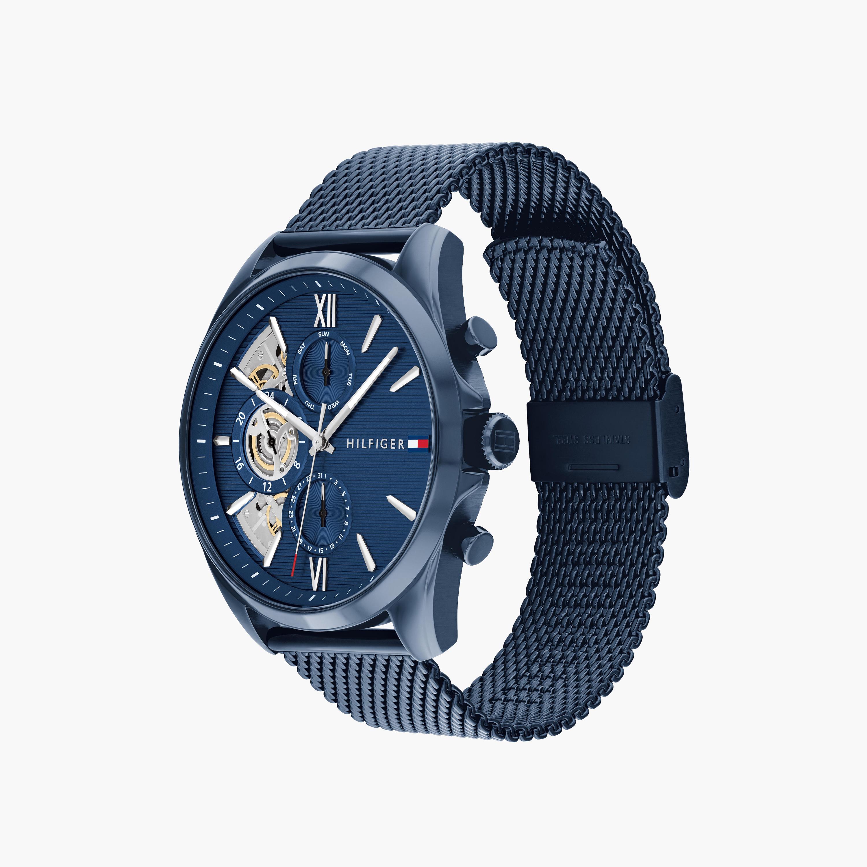 Tommy Hilfiger Men's 44MM Blue Chronograph Stainless Steel Strap Watch | 1710648-men-watchesandjewellery-watches-image-2