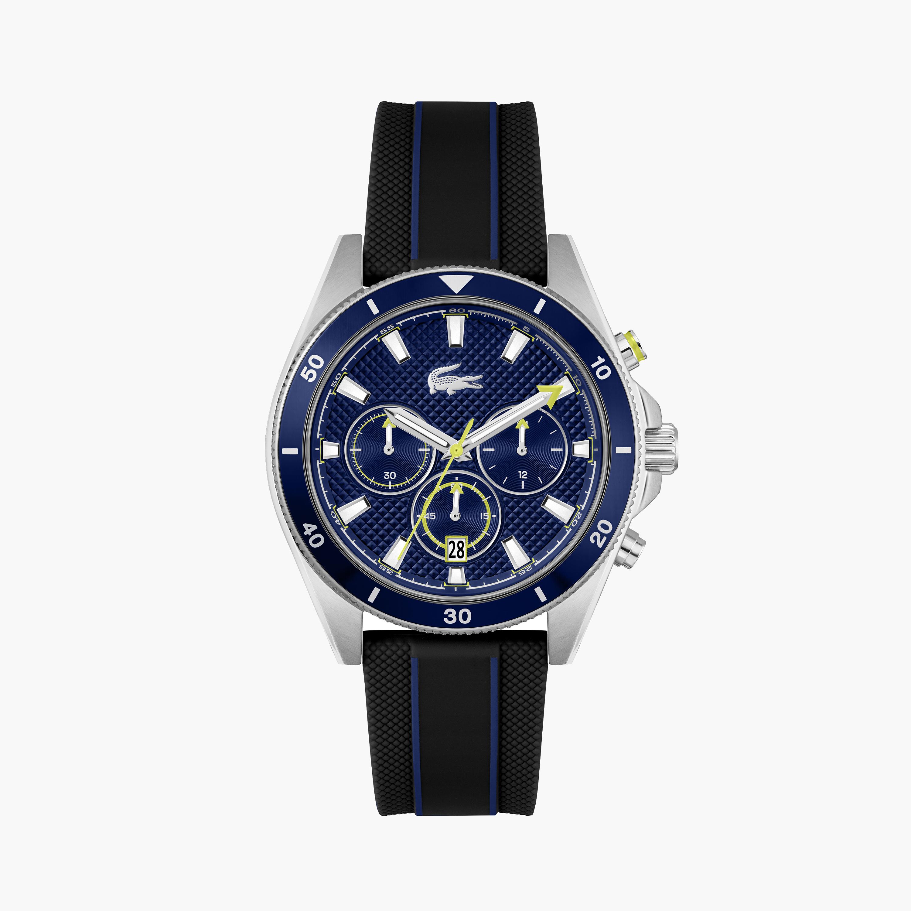 لاكوست-  ساعة كرونوغراف زرقاء للرجال 43 مم بسوار من السيليكون | 2011361-men-watchesandjewellery-watches-image-1