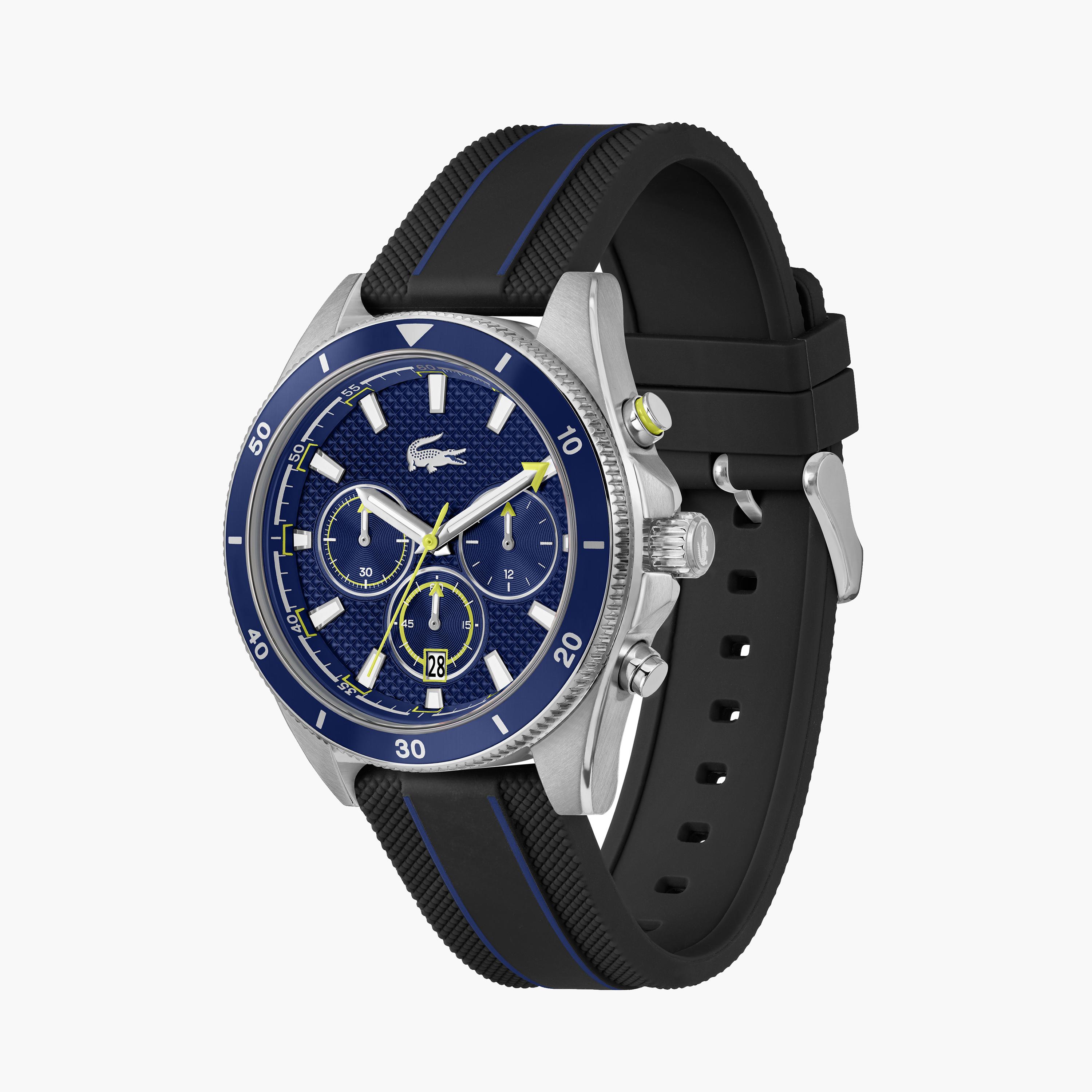 لاكوست-  ساعة كرونوغراف زرقاء للرجال 43 مم بسوار من السيليكون | 2011361-men-watchesandjewellery-watches-image-2
