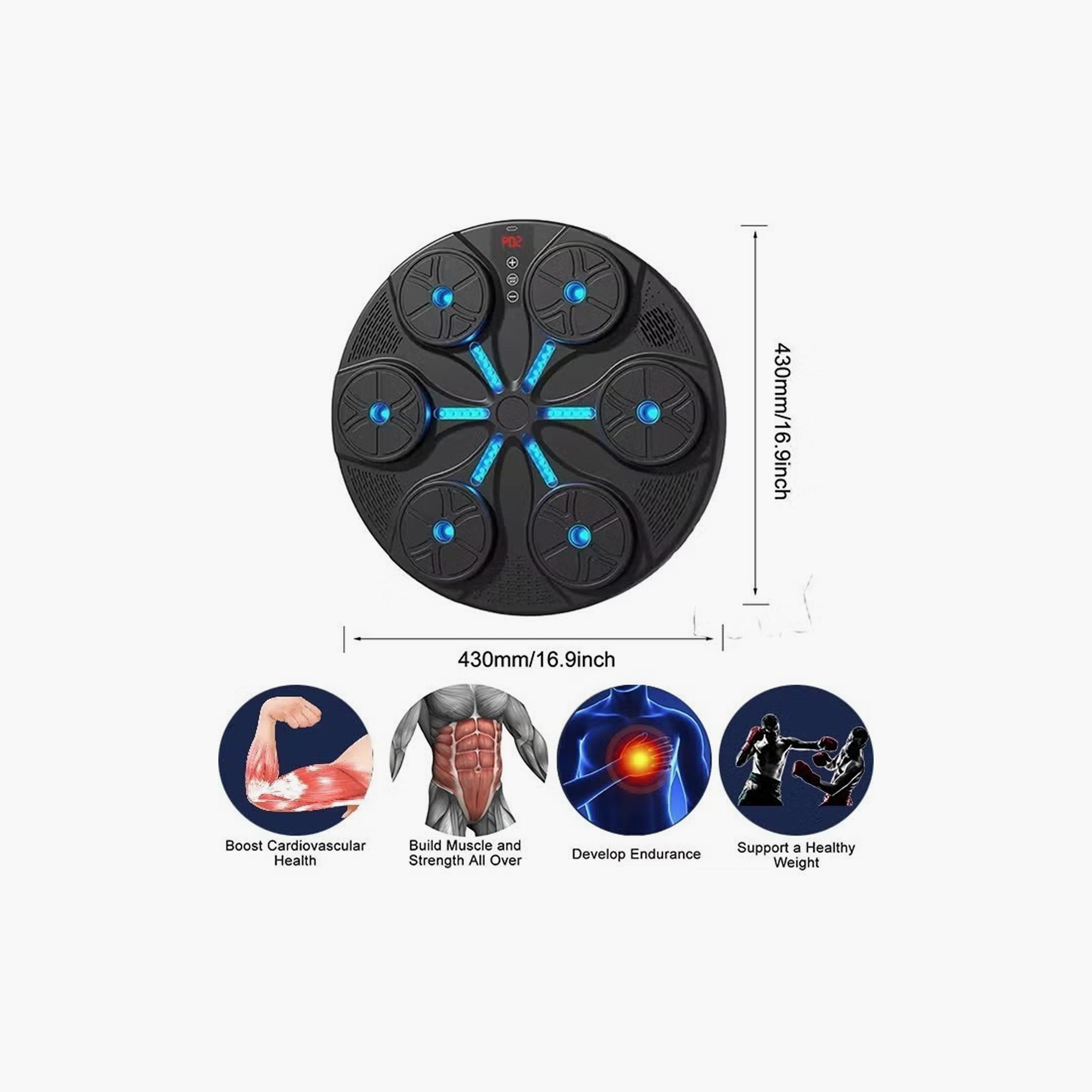 Wall Mounted Boxing Machine, Bluetooth LED Light, 9 Training Modes, Boxing Gloves-sports-gear-gym-image-2