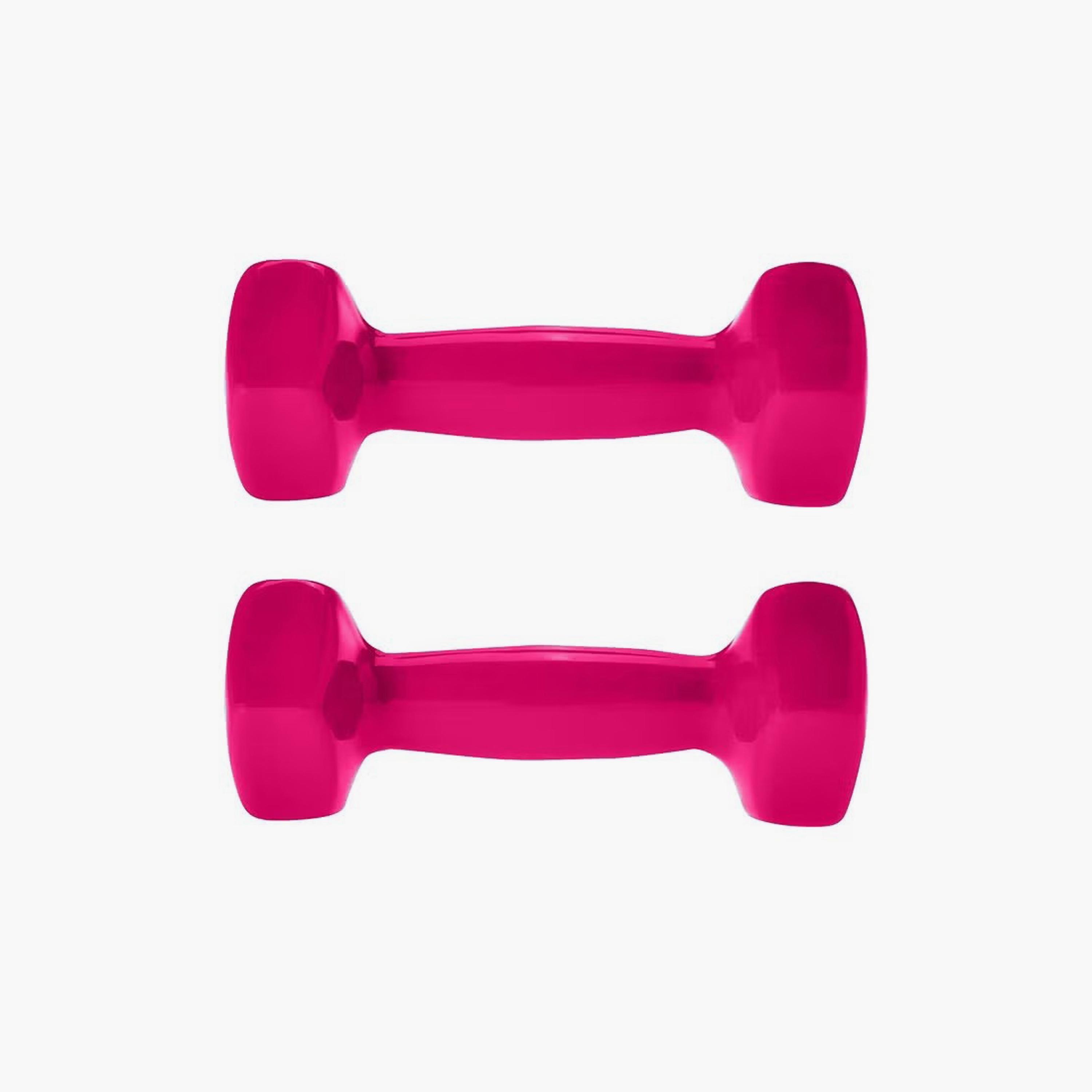 Weightlifting Dumbbell, Made of Vinyl, 5 kg, Pink | ZC1F3FEFDCD16C6480E51Z-1-sports-gear-gym-image-1