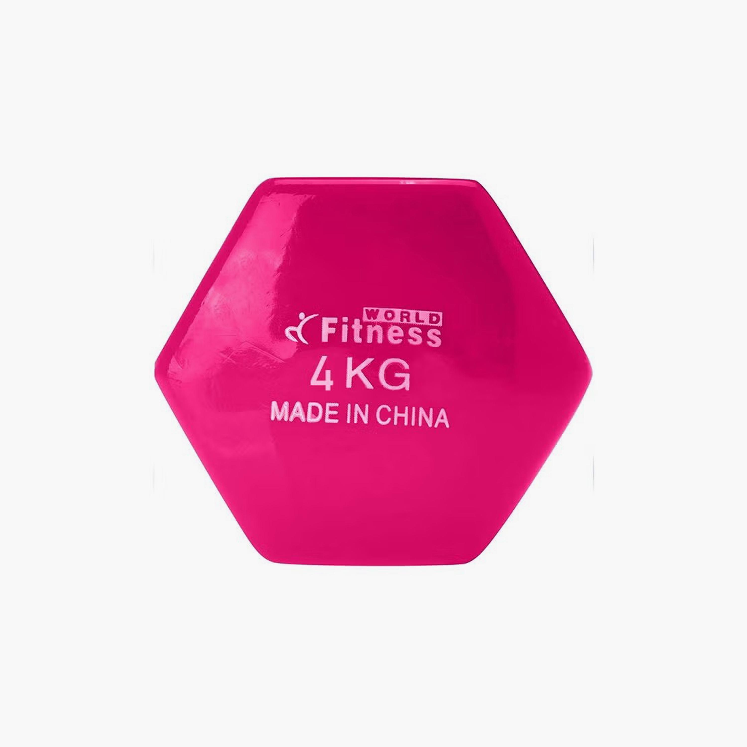 Weightlifting Dumbbell Made of Vinyl, 4 kg, Consisting of Two Pieces Pink | Z67A8299CD2B1A4945712Z-1-sports-gear-gym-image-5