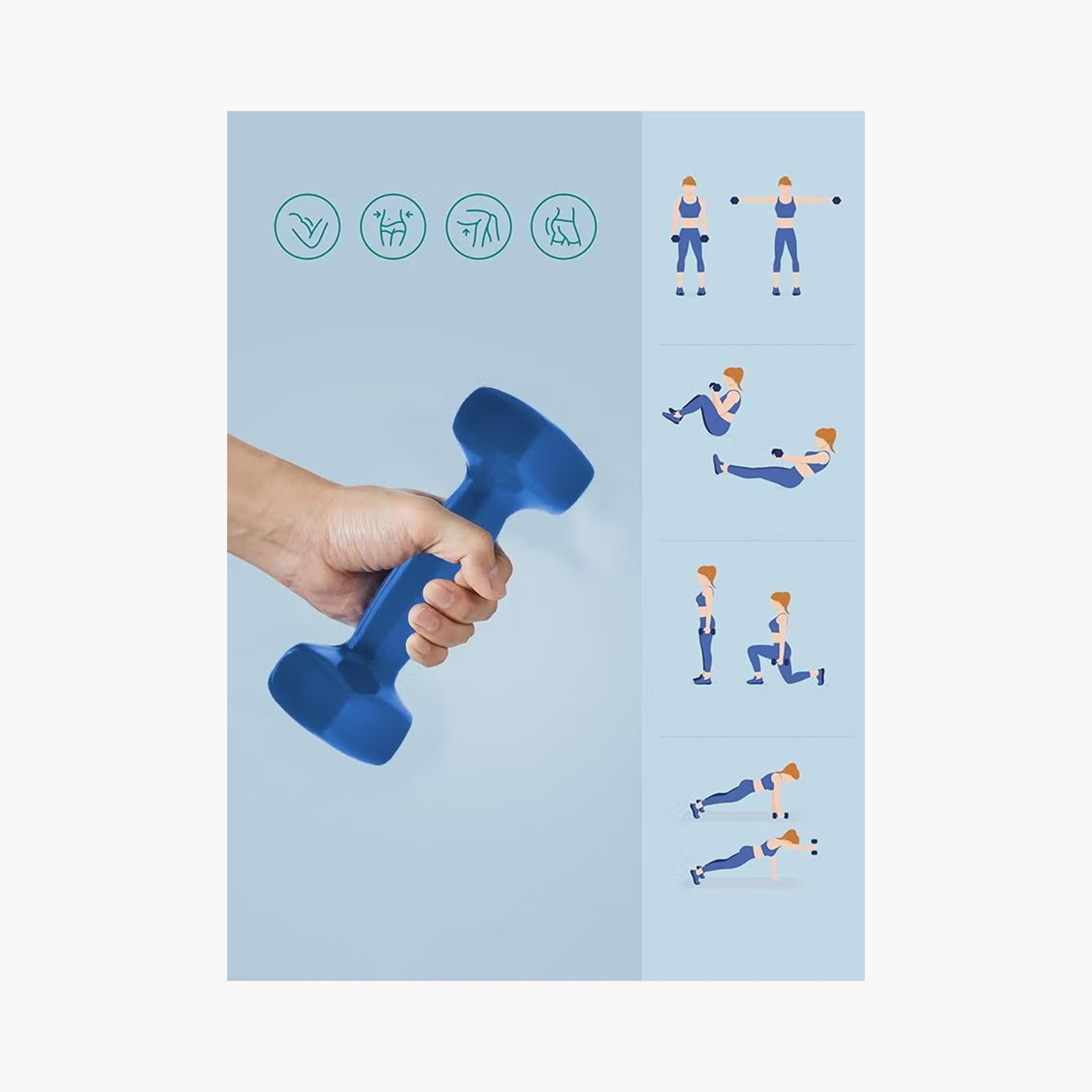 دمبل رفع أثقال مصنوع من الفينيل 4 كجم مكون من قطعتين | ZBDC6EEC659BD358254F4Z-1-sports-gear-gym-image-4