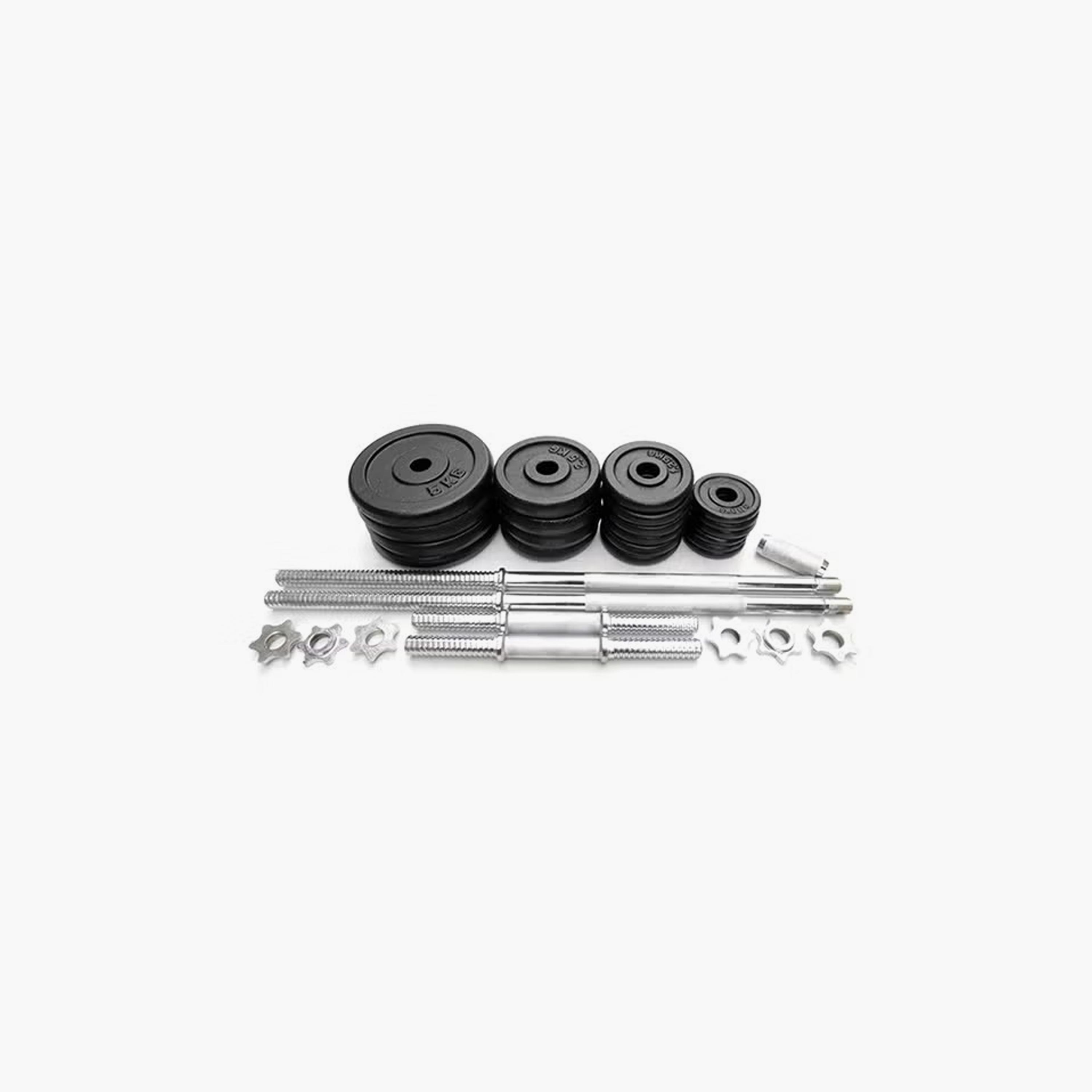 Dumbbell Set 50kg Cast Iron Plates 6 x 0.5kg 6 x 1.2kg 4 x 2.5kg 4 x 5kg | N12519787A-sports-gear-gym-image-2