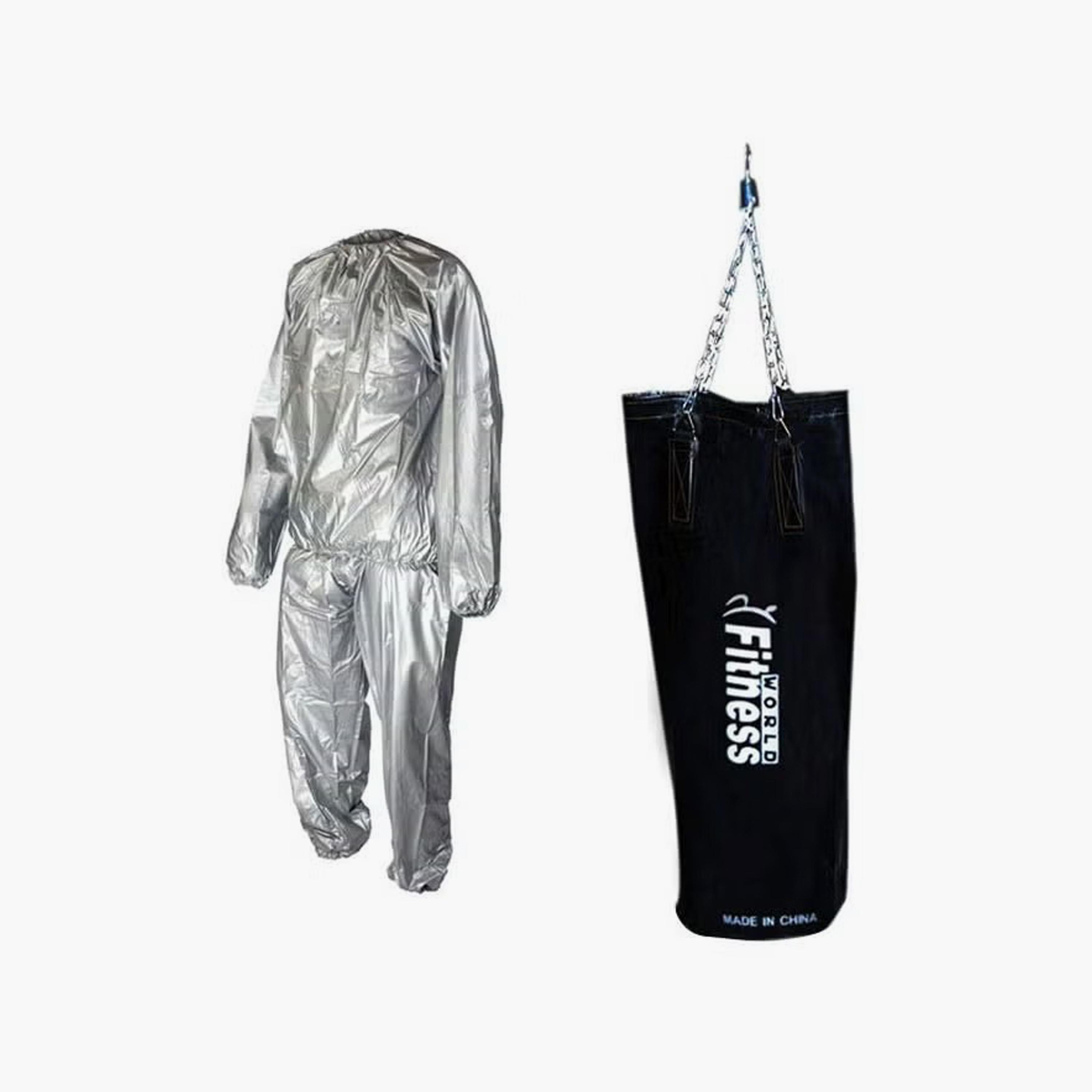 Empty Sand Boxing Bag with Sauna Suit 80cm | N22743207A-sports-gear-gym-image-1