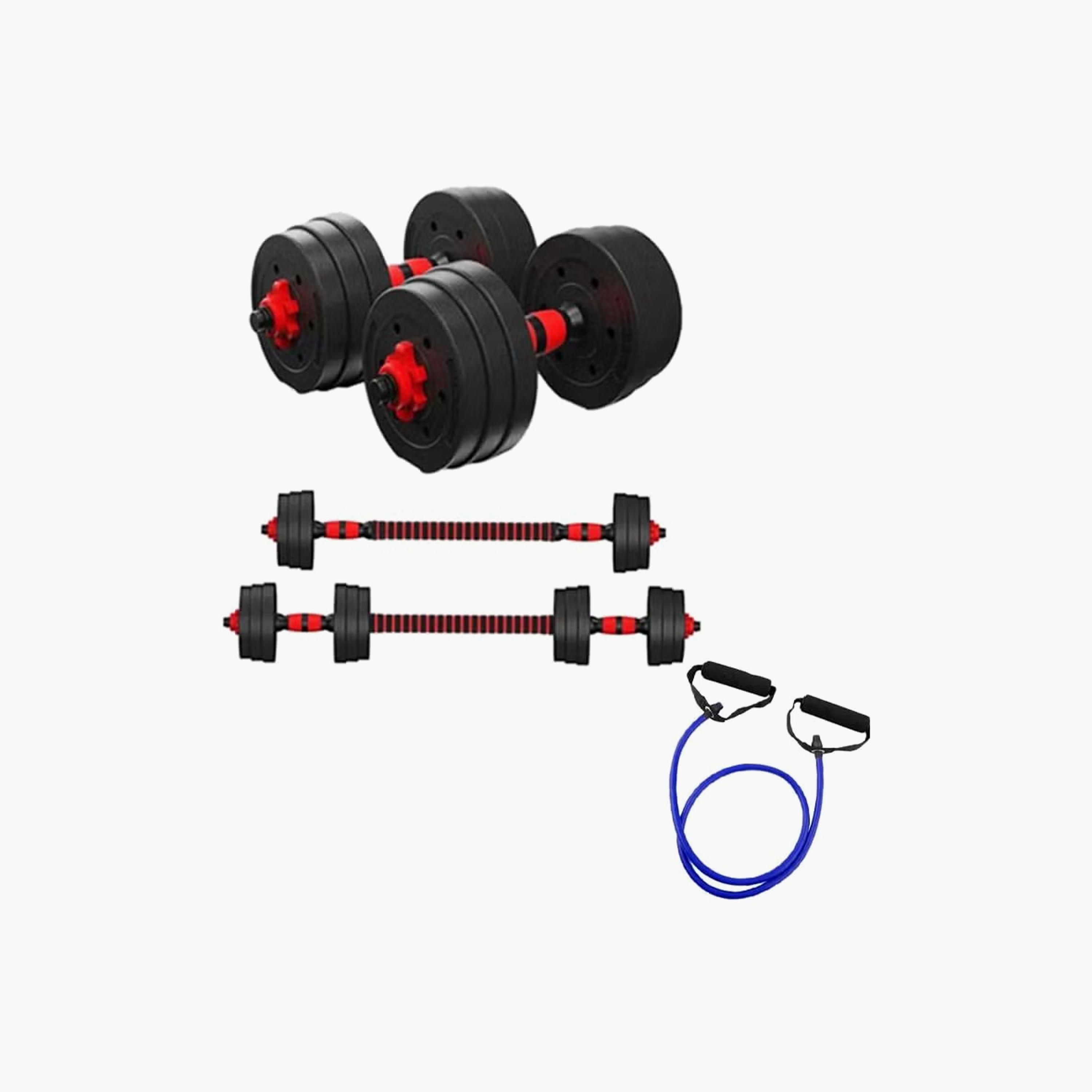 Dumbbell Set with Adjustable Weights 20 kg, Resistance Rope for Exercises | ZC097135B64F5E0BD1964Z-1-sports-gear-gym-image-1