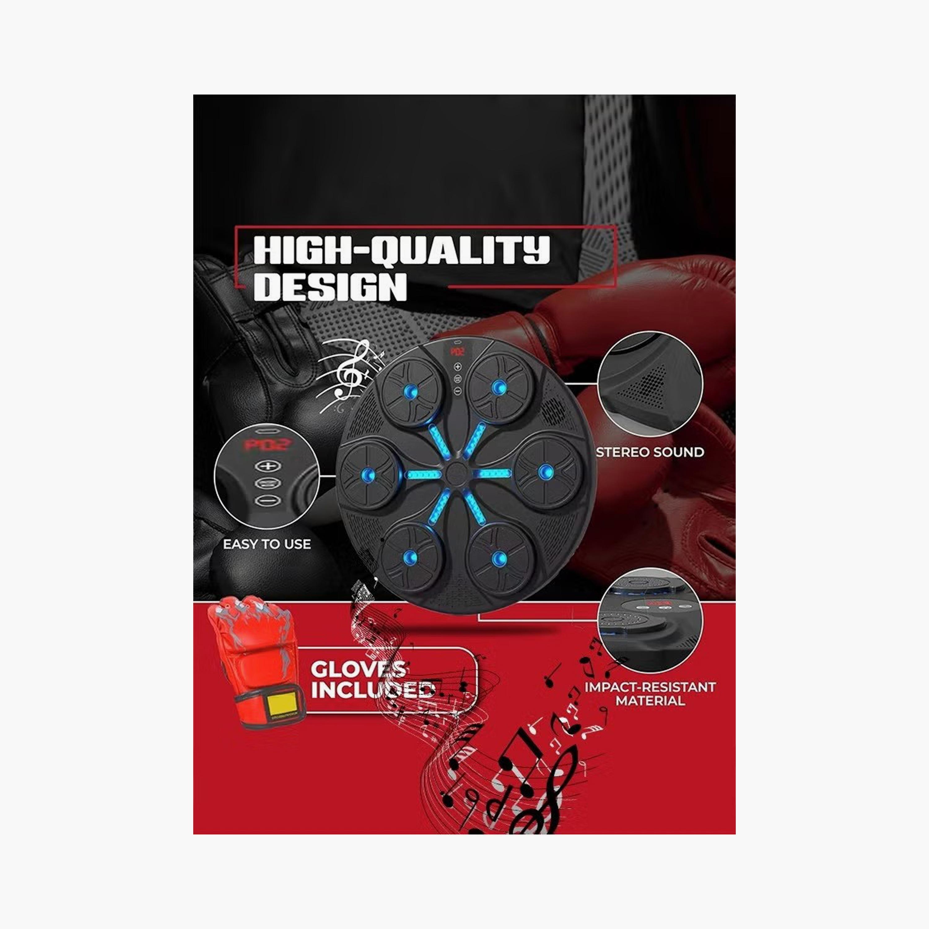 Wall-Mounted Bluetooth Boxing Machine with LED Lights, 9 Modes, Gloves, USB Charge-sports-gear-gym-image-4