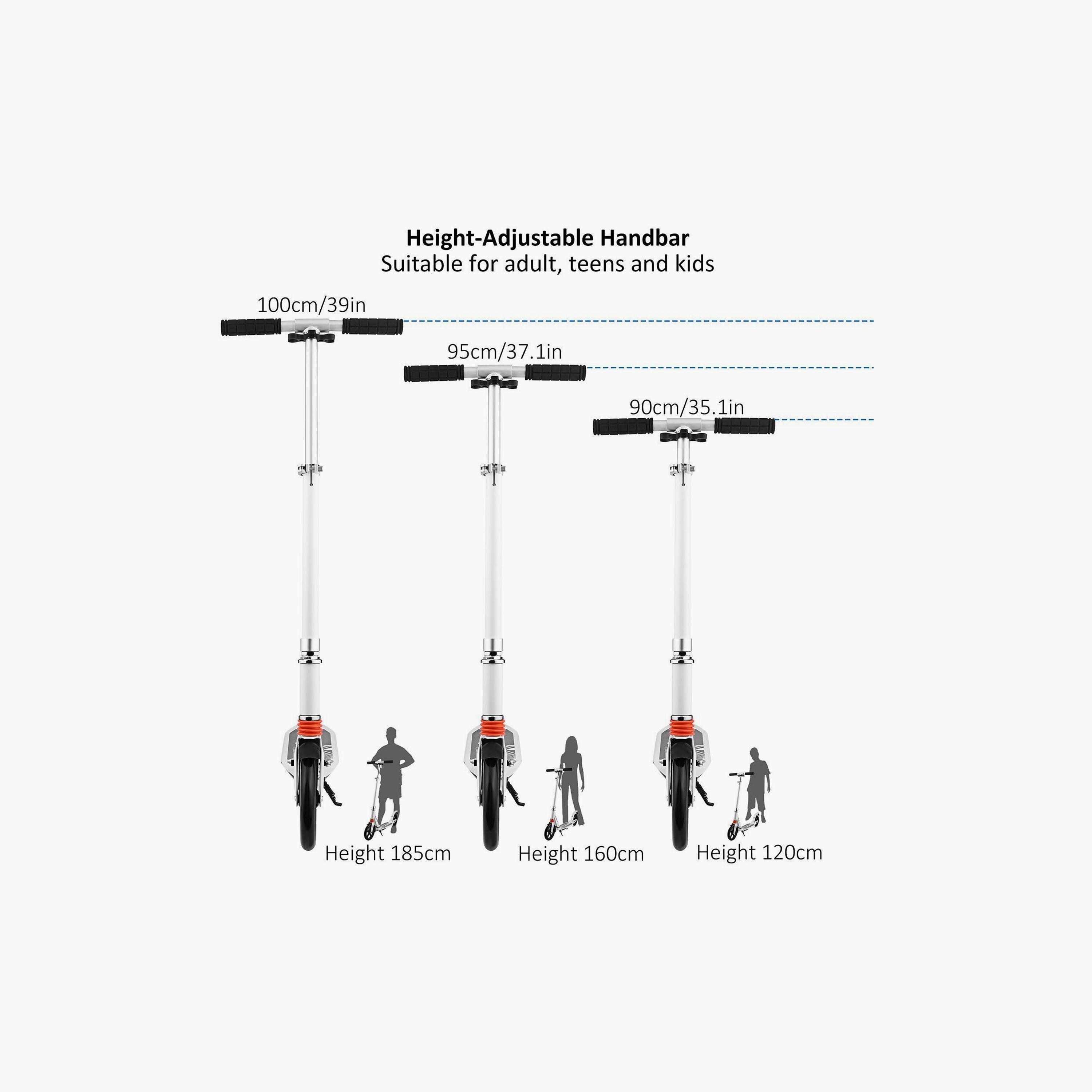 Push Scooter with Large Wheels, Adjustable Height, Foldable Double Suspension System-sports-gear-scooters-image-3