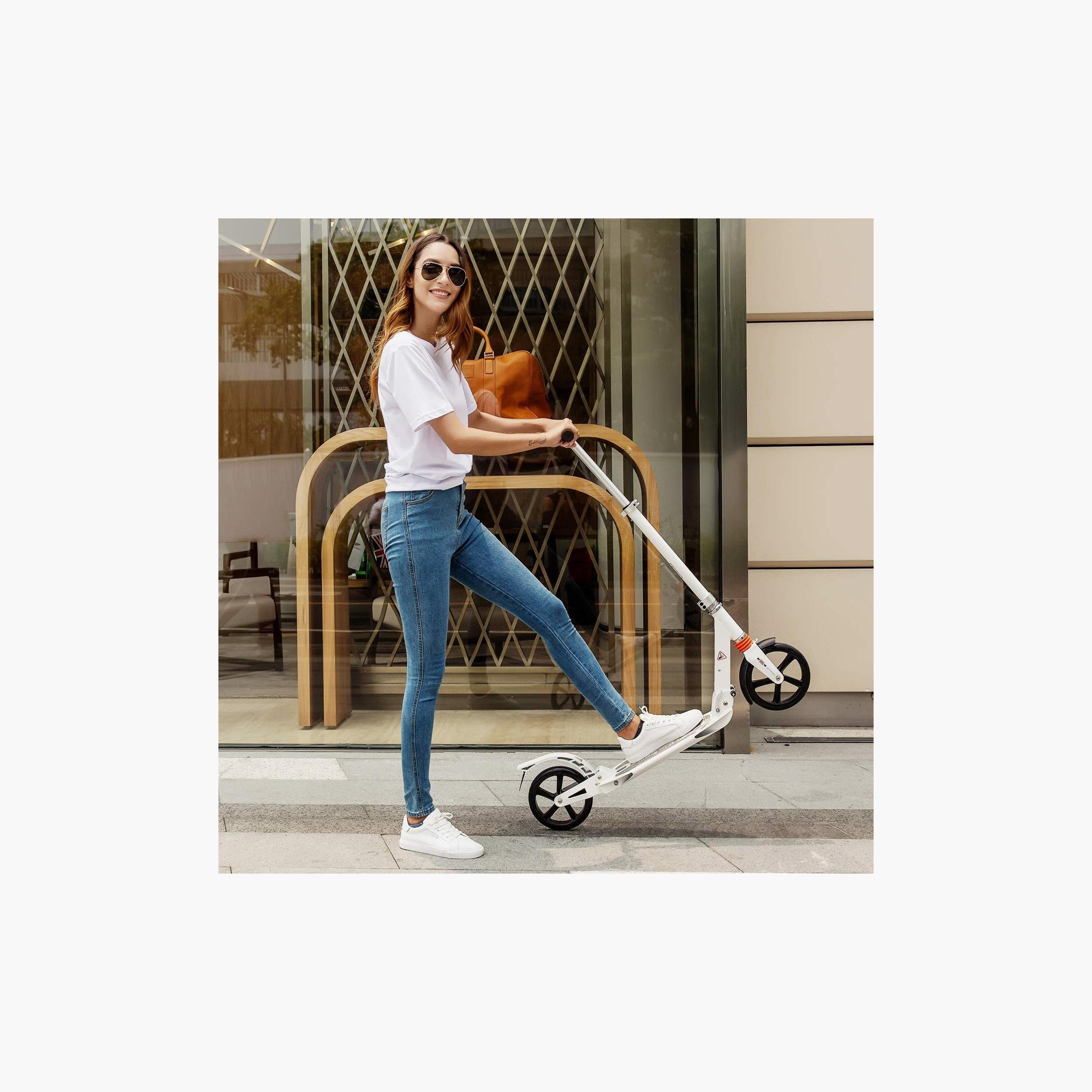 Push Scooter with Large Wheels, Adjustable Height, Foldable Double Suspension System-sports-gear-scooters-image-5