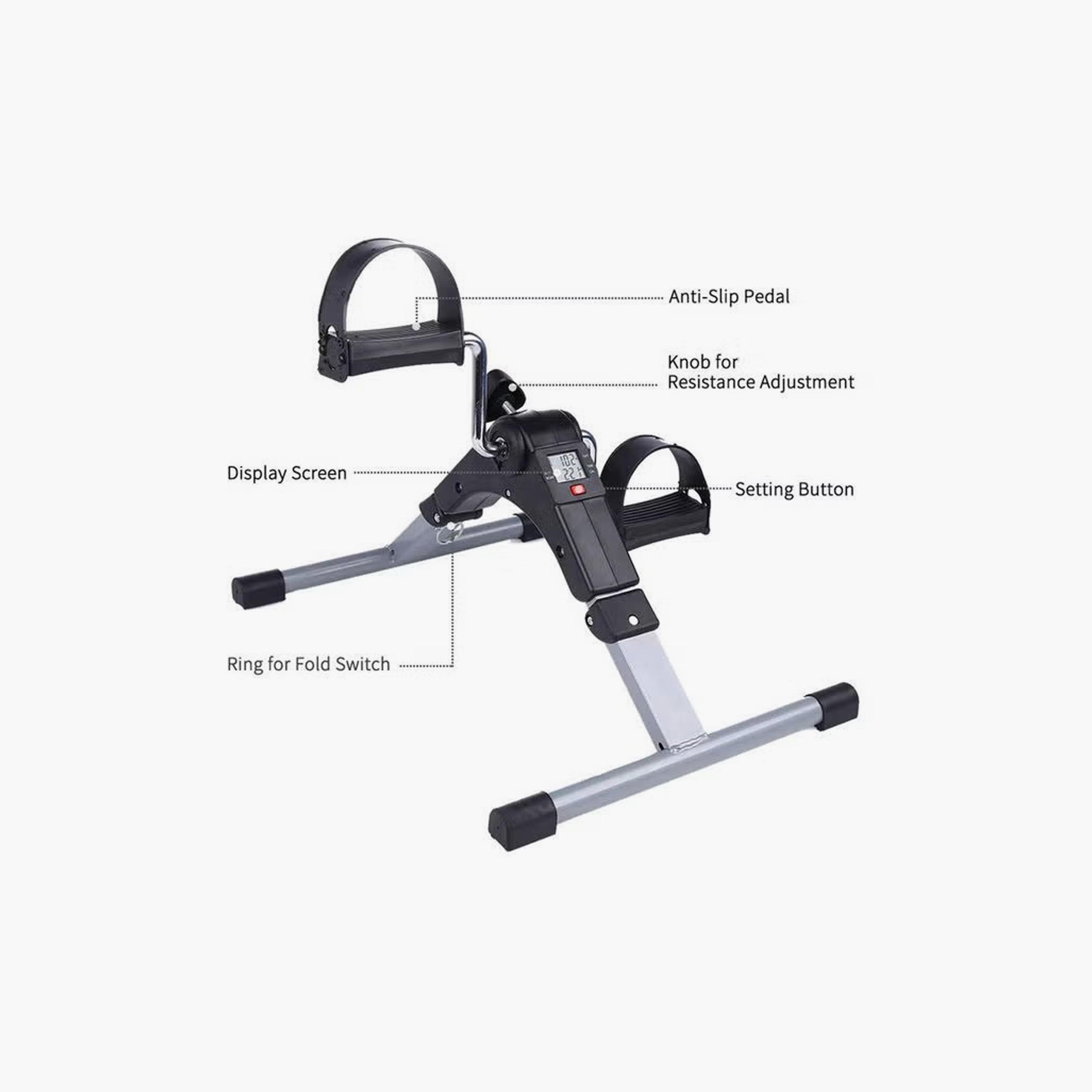 دواسة تمرين الدراجة تحت المكتب مع شاشة LCD مقاومة 7 87 × 3 15 × 2 36 بوصة | N49735234A-sports-gear-gym-image-4
