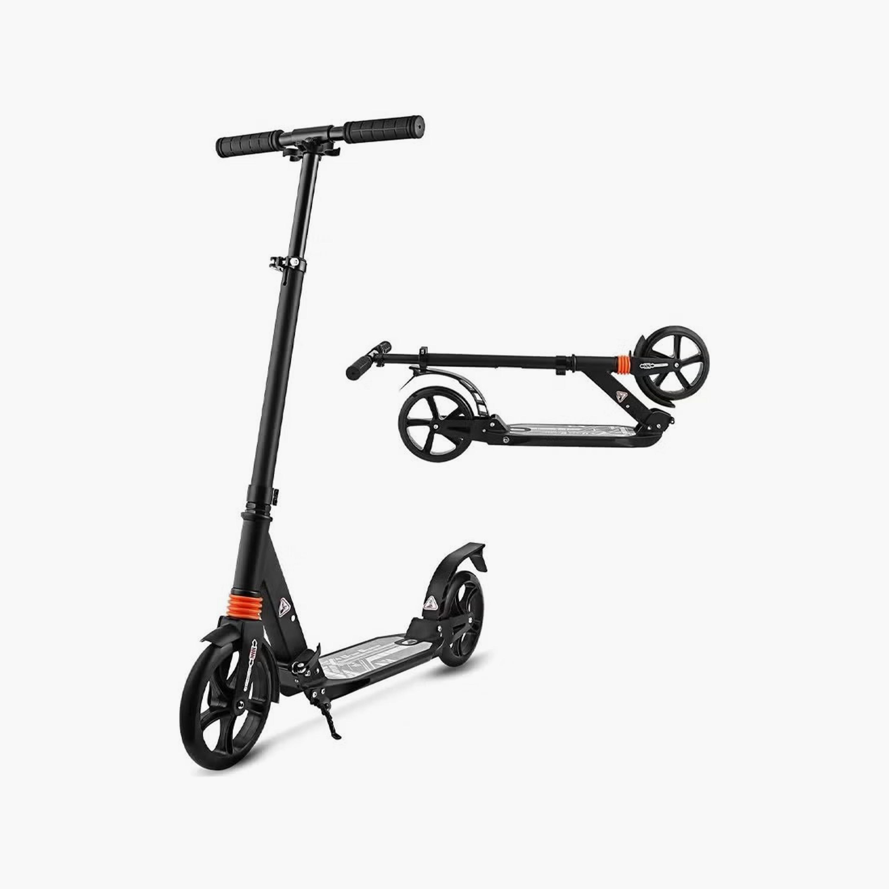 Push Scooter with Large Wheels, Adjustable Height, Foldable Double Suspension System-sports-gear-scooters-image-1