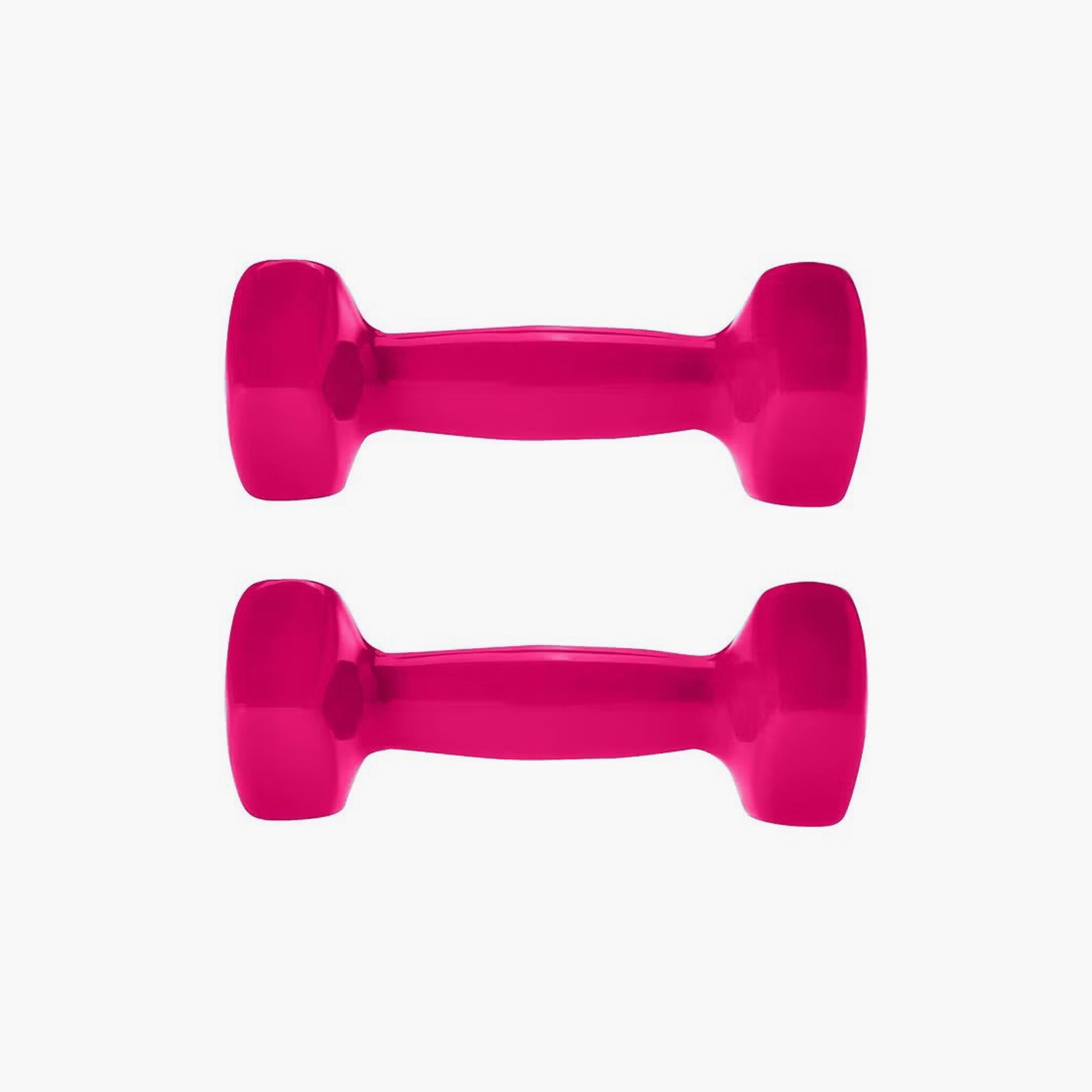 Pair of Vinyl Weightlifting Dumbbell 5 kg Pink | ZF28A62BA5E58FD0F291EZ-1-sports-gear-gym-image-2