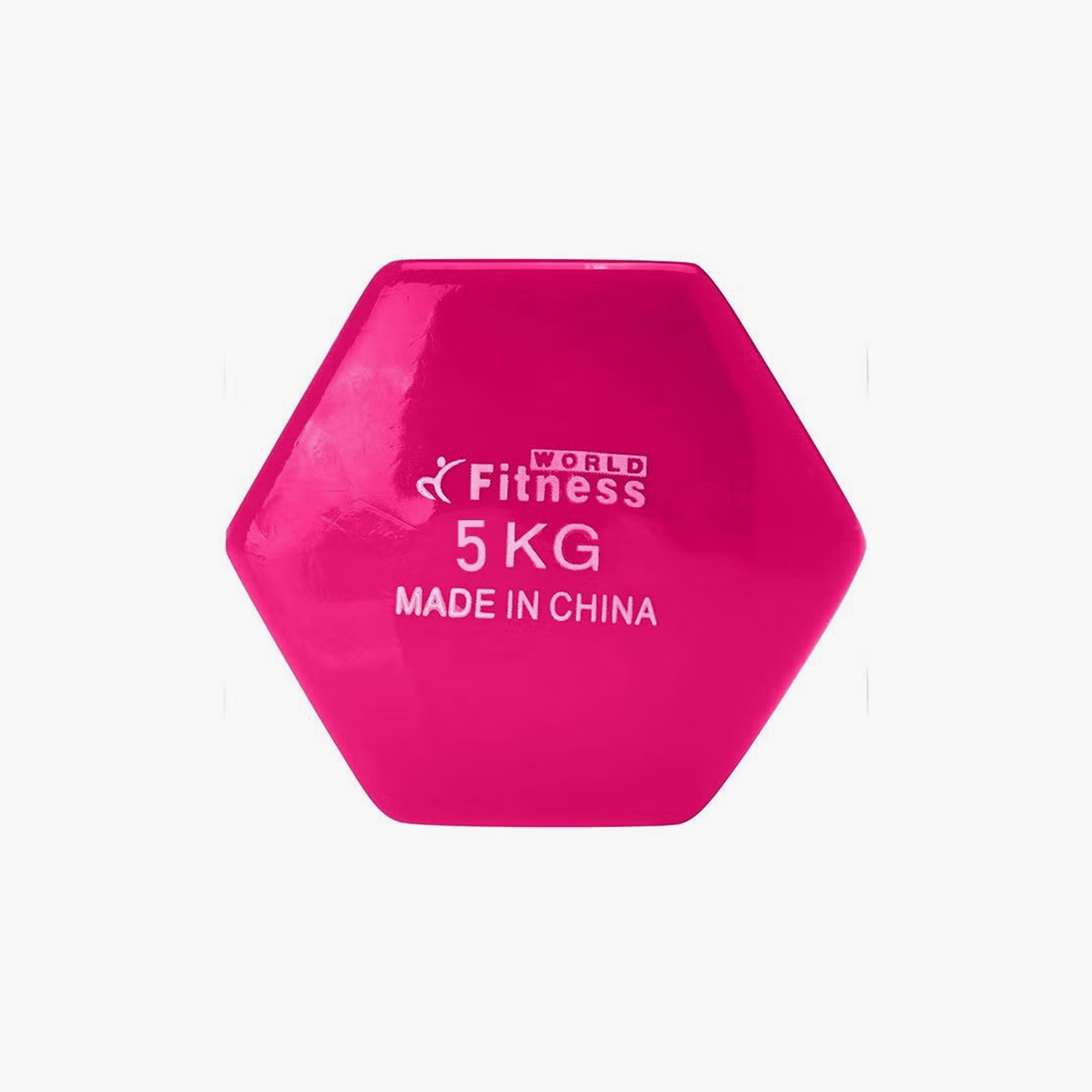 Pair of Vinyl Weightlifting Dumbbell 5 kg Pink | ZF28A62BA5E58FD0F291EZ-1-sports-gear-gym-image-3