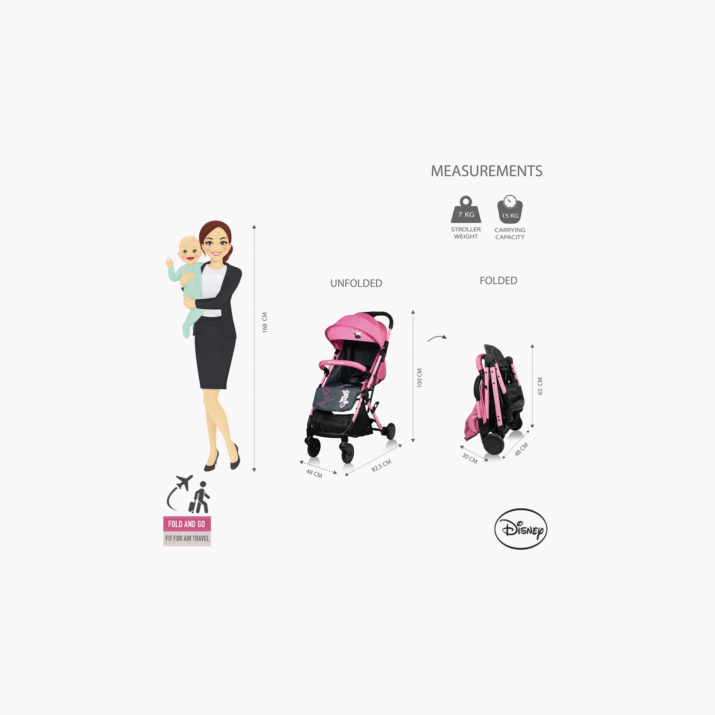 Disney Minnie Mouse Licensed Travel Stroller with Canopy-baby-gear-strollersandprams-strollers-image-3