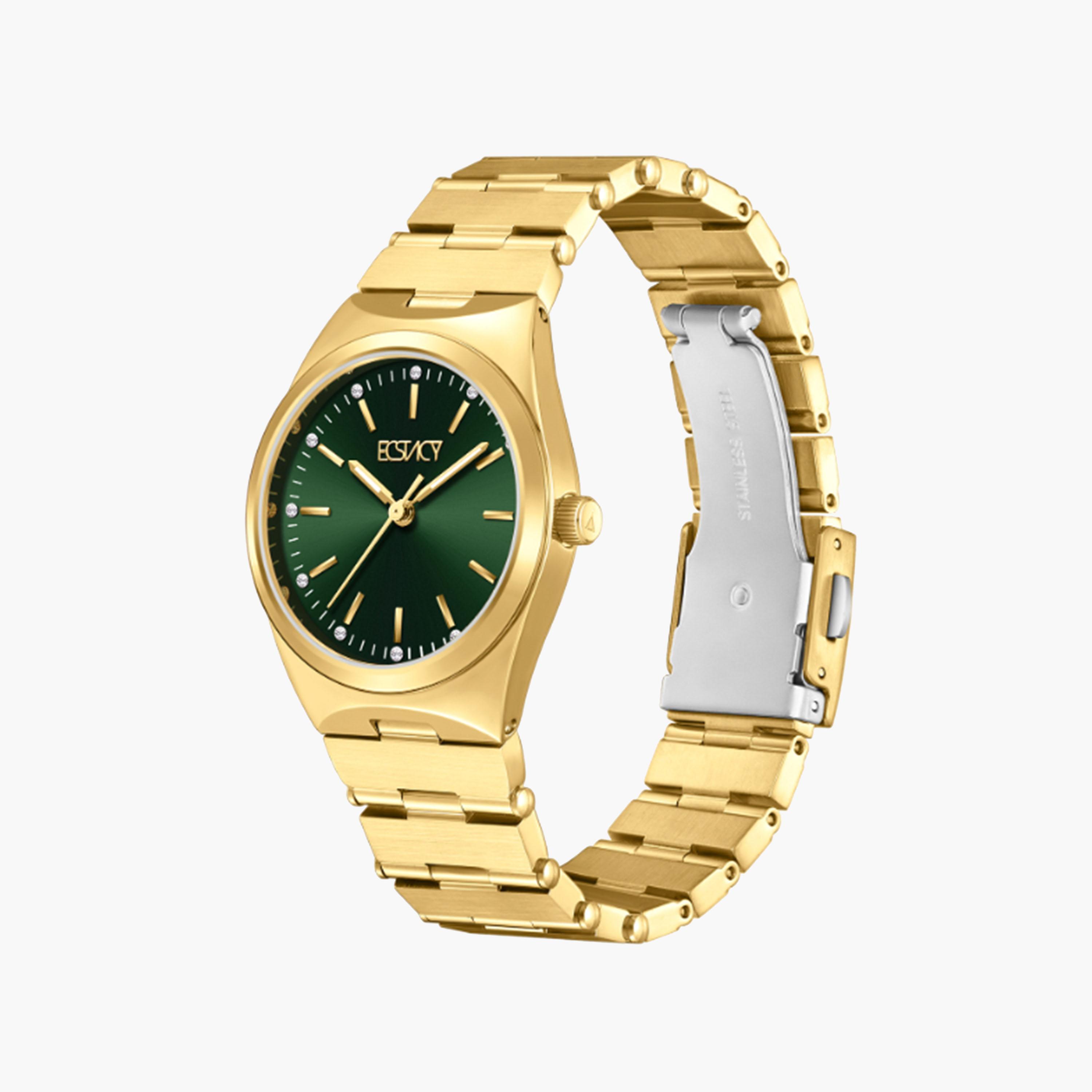 اكتاسي-  ساعة نسائية 30 مم تناظرية سوار ذهبي من ستانلس ستيل | E24501-GBGH-women-watchesandjewellery-watches-image-2
