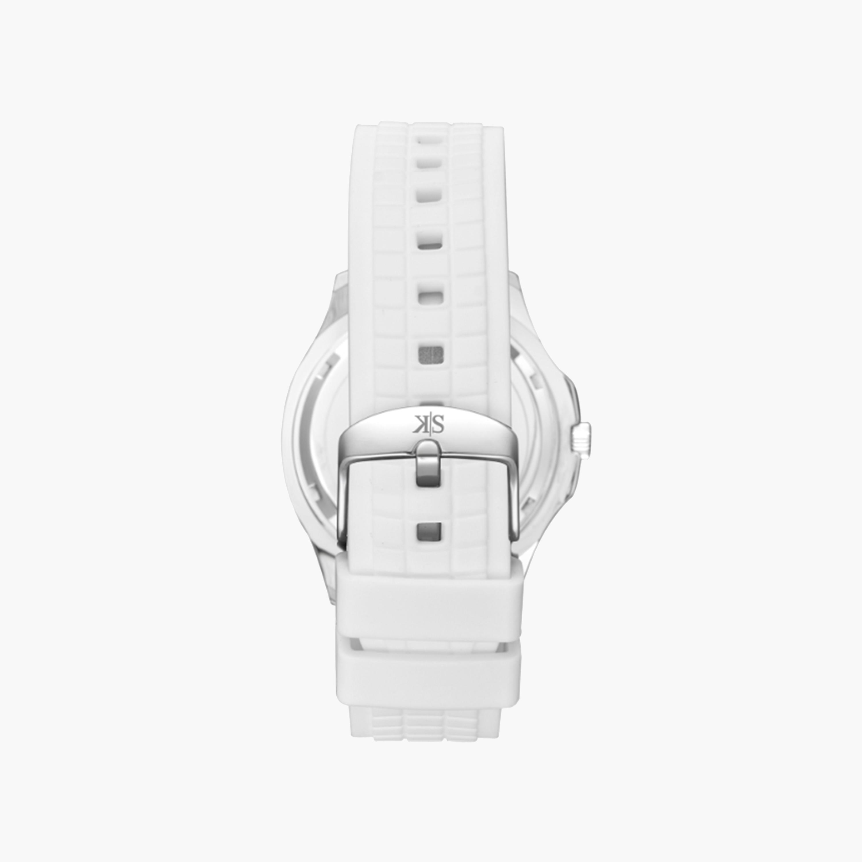 Kenneth Scott Men's 45 MM White Strap Analog Silicone Watch | K24014-SSWW-men-watchesandjewellery-watches-image-3
