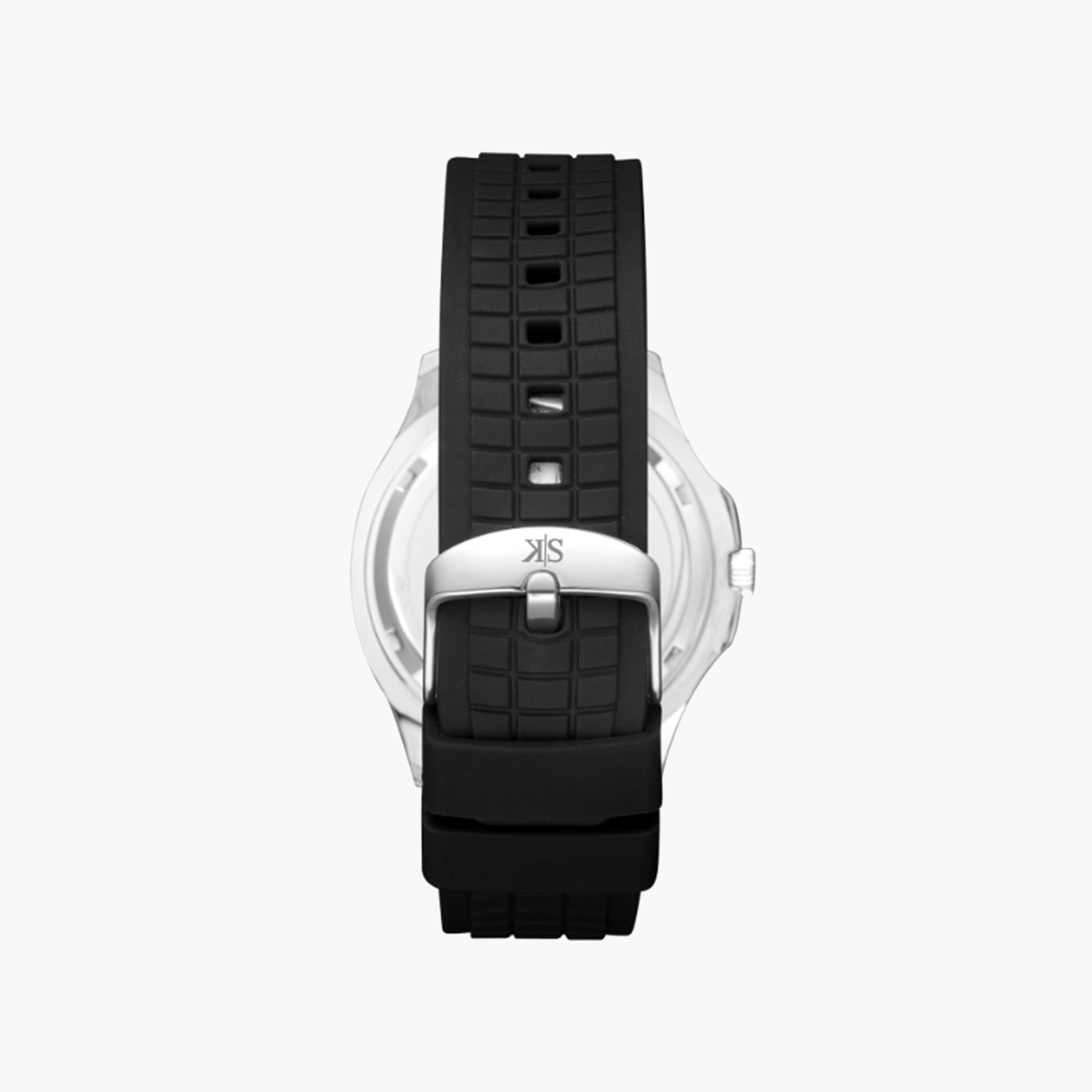Kenneth Scott Men's 45 MM Black Strap Analog Silicone Watch | K24014-SSBB-men-watchesandjewellery-watches-image-3