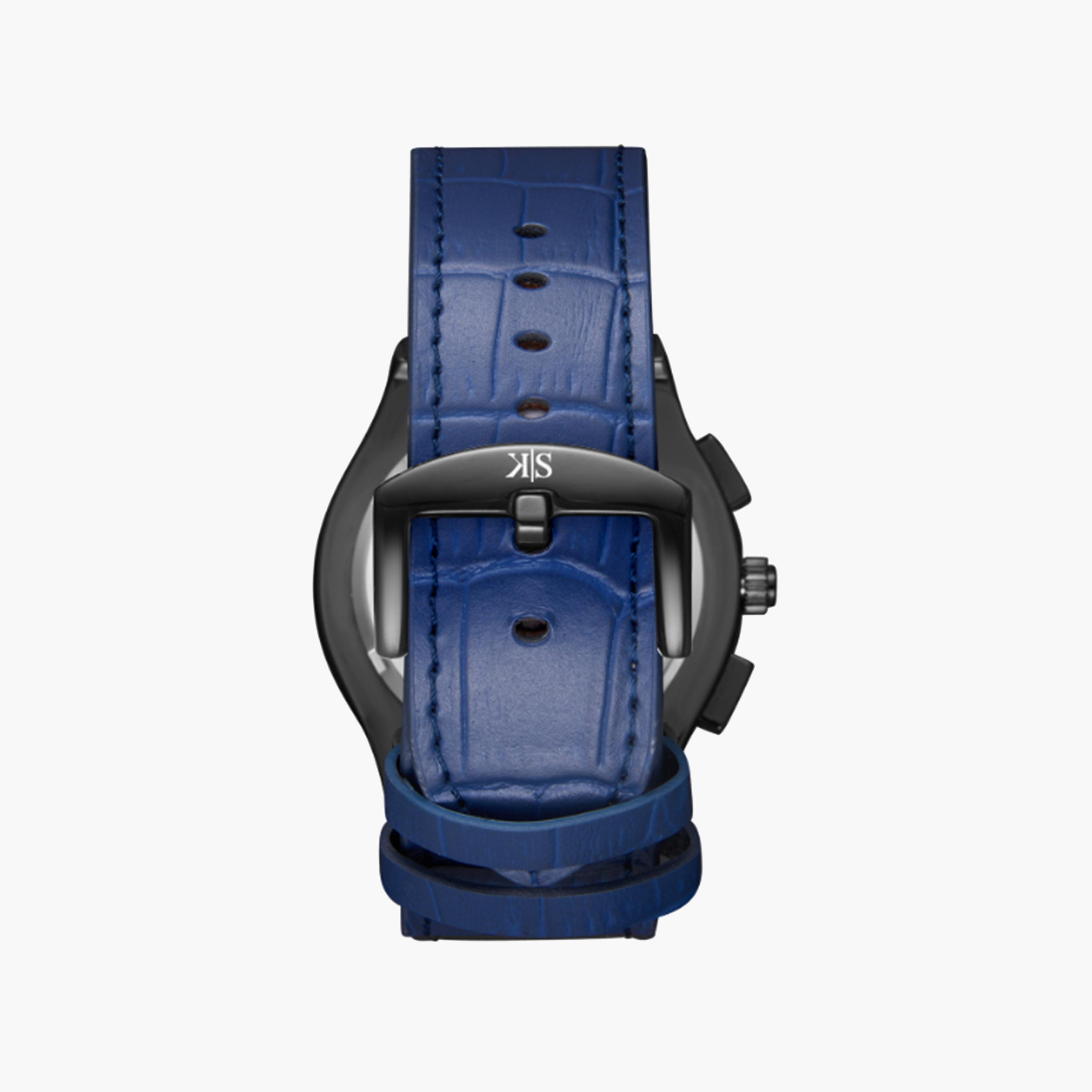 كينيث سكوت-  ساعة رجالية جلدية كرونوغراف   44 مم بحزام أزرق   | K24115-BLNW-men-watchesandjewellery-watches-image-3