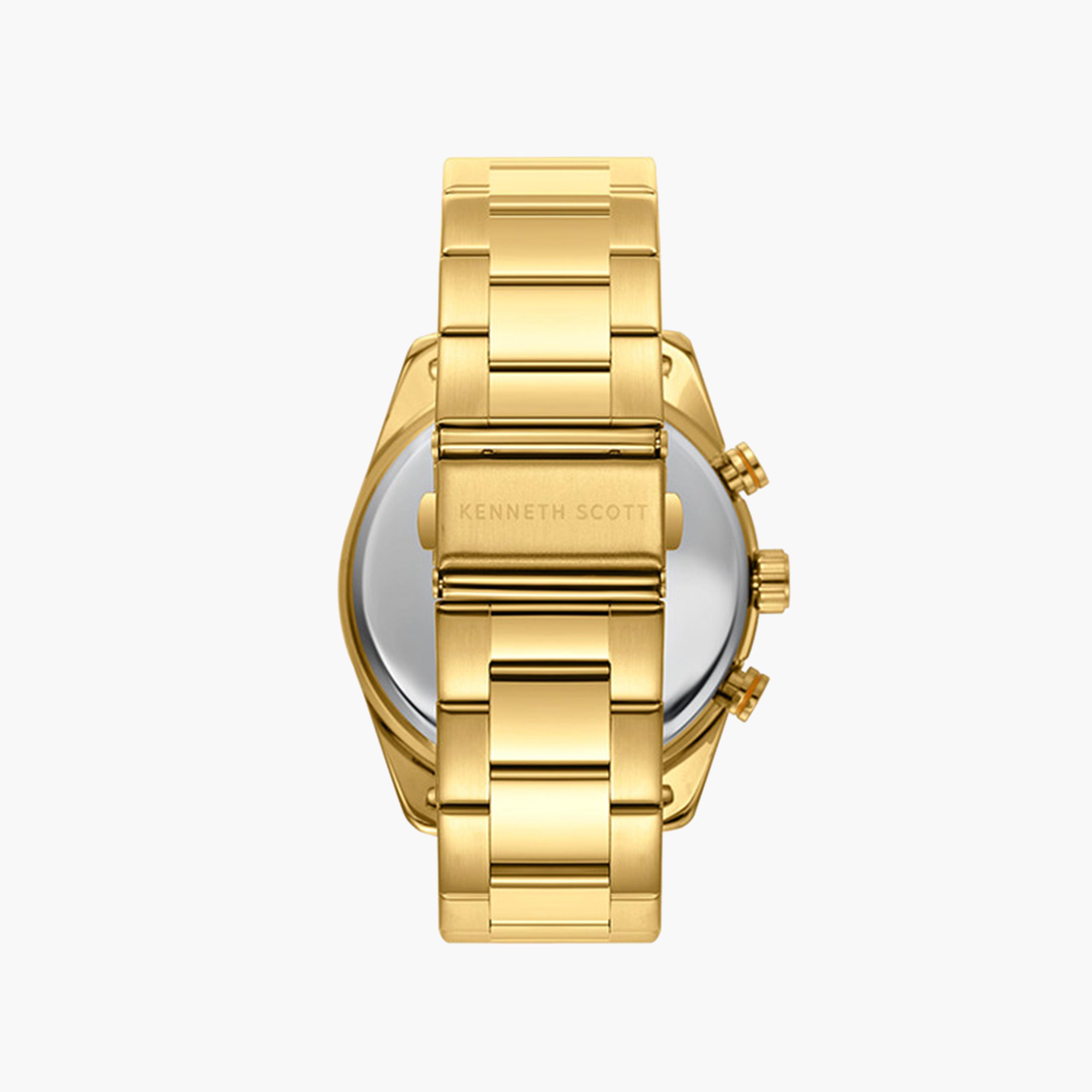 كينيث سكوت-  ساعة رجالية كرونوغراف من الستانلس ستيل سوار ذهبي   47 مم | K24117-GBGW-men-watchesandjewellery-watches-image-3