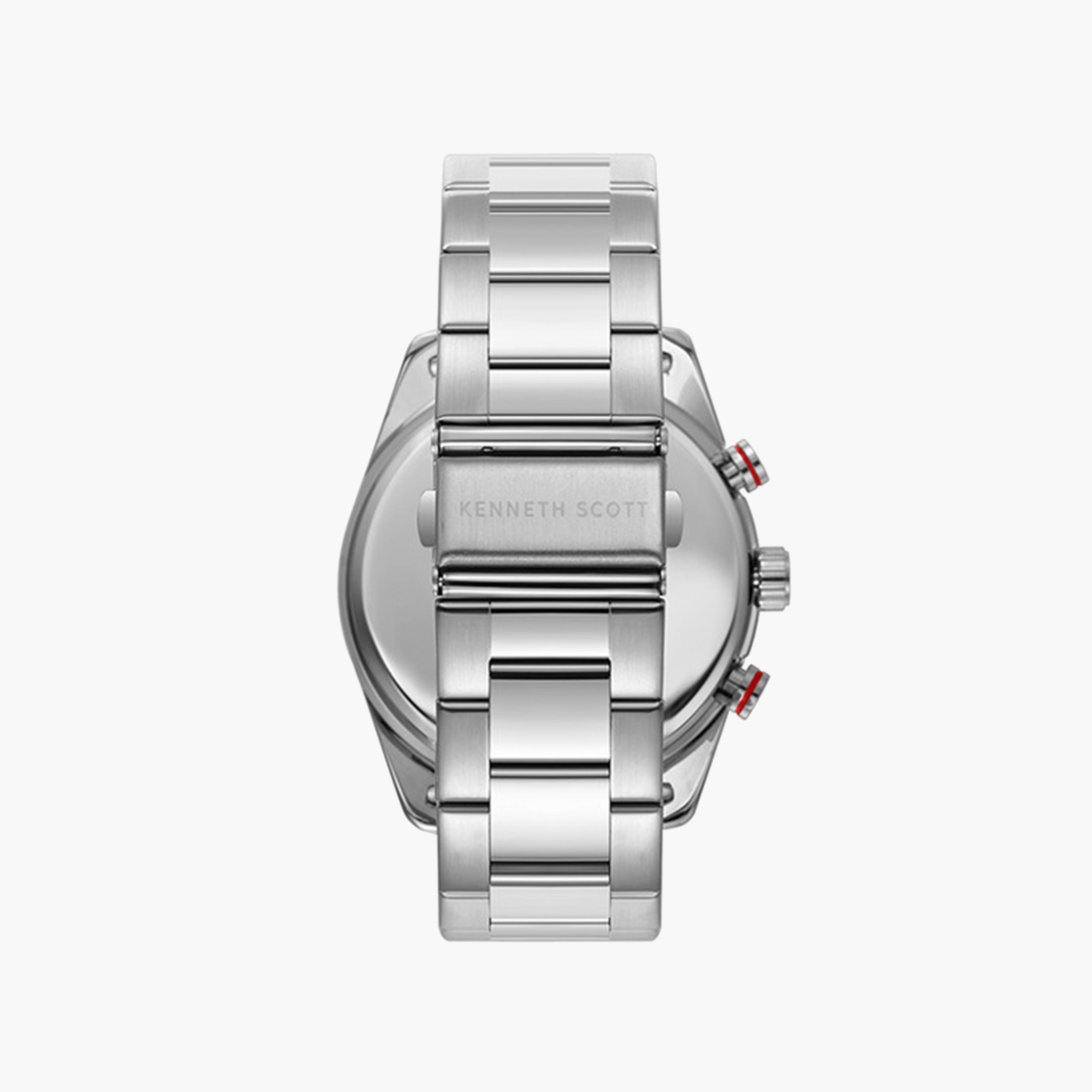 Kenneth Scott Men's 47 MM Silver Strap Chronograph Stainless Steel Watch | K24117-SBSW-men-watchesandjewellery-watches-image-3