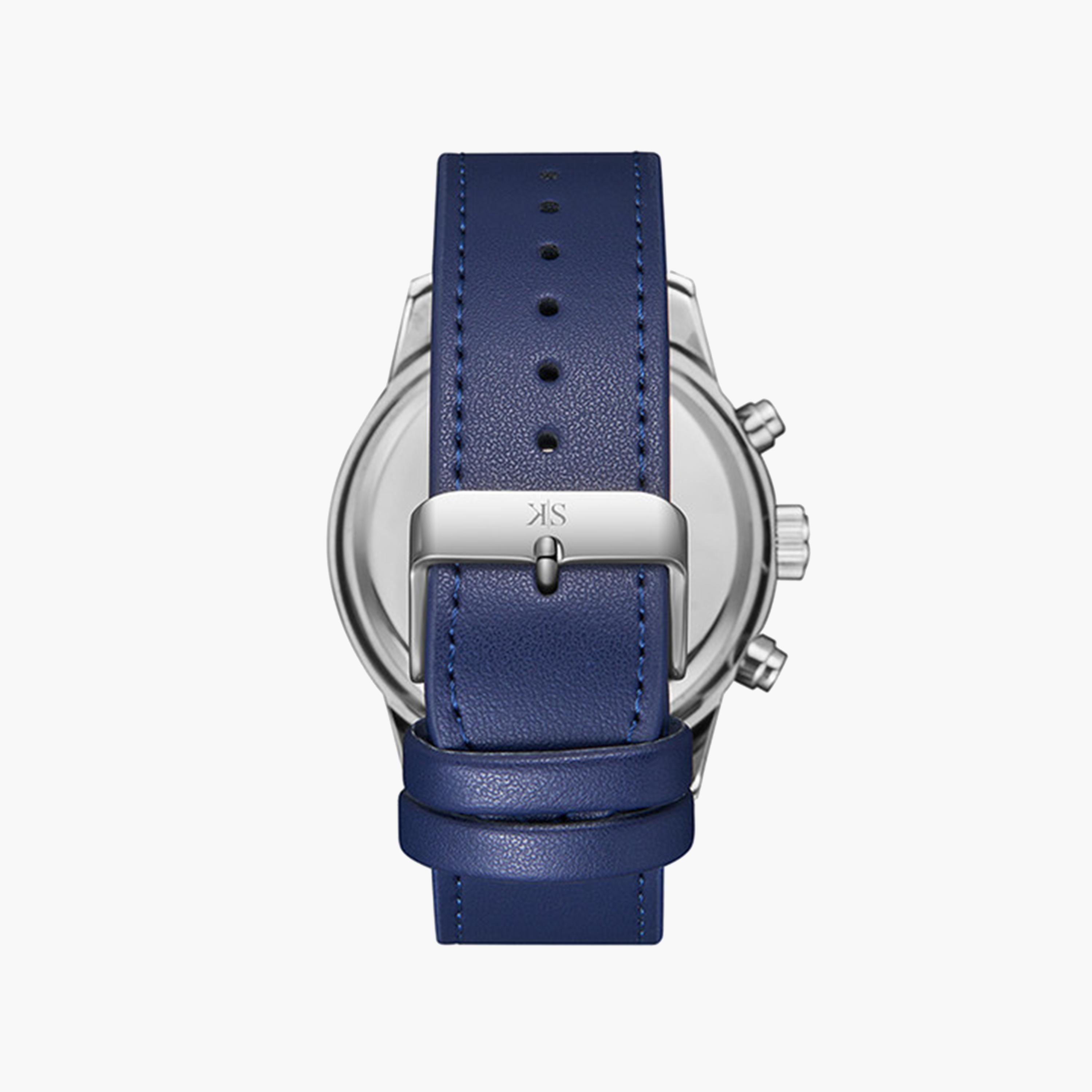 كينيث سكوت-  ساعة رجالية كرونوغراف جلدية سوار أزرق   50 مم | K24121-SLNN-men-watchesandjewellery-watches-image-3