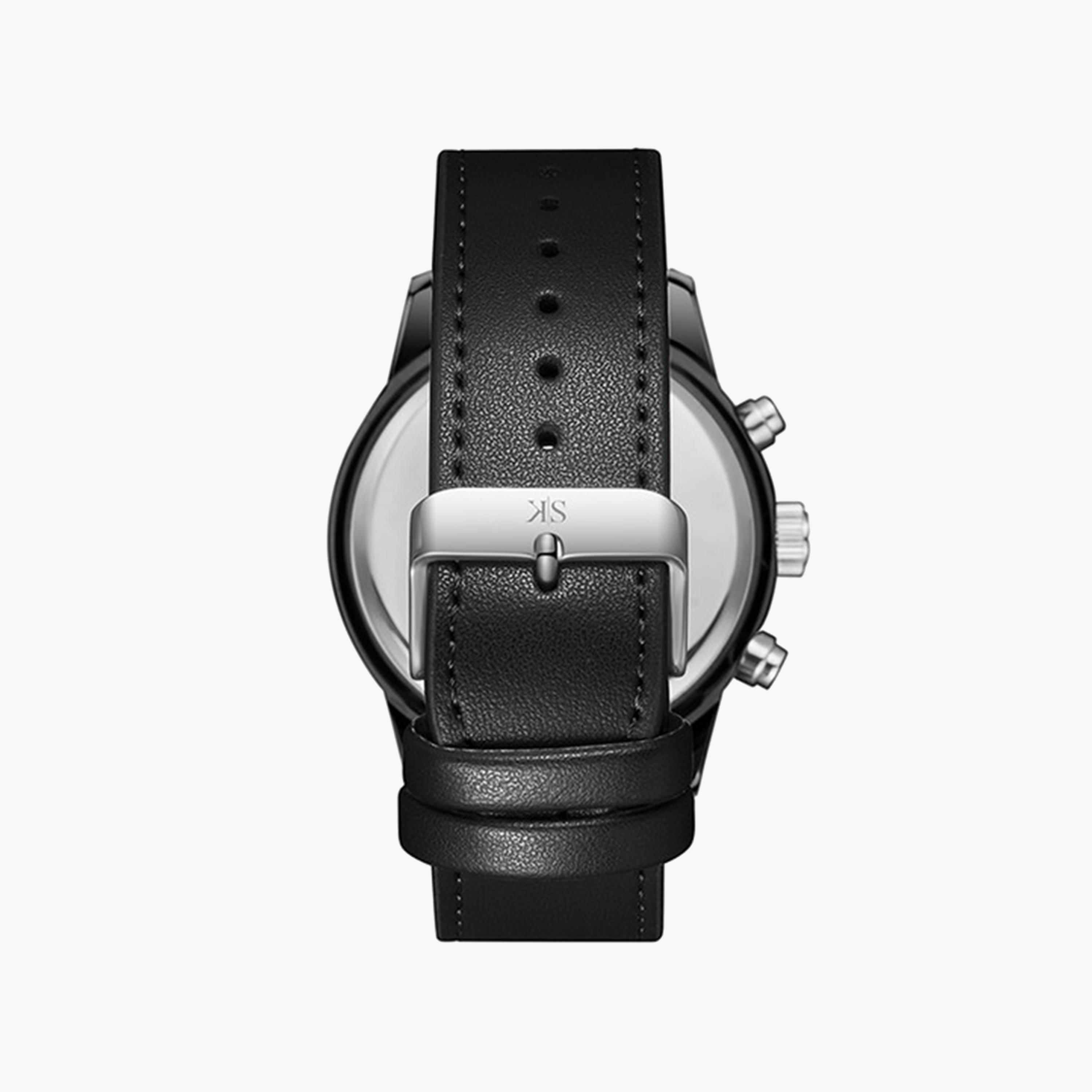 كينيث سكوت-  ساعة رجالية كرونوغراف من الجلد سوار أسود   50 مم | K24121-BLBB-men-watchesandjewellery-watches-image-3