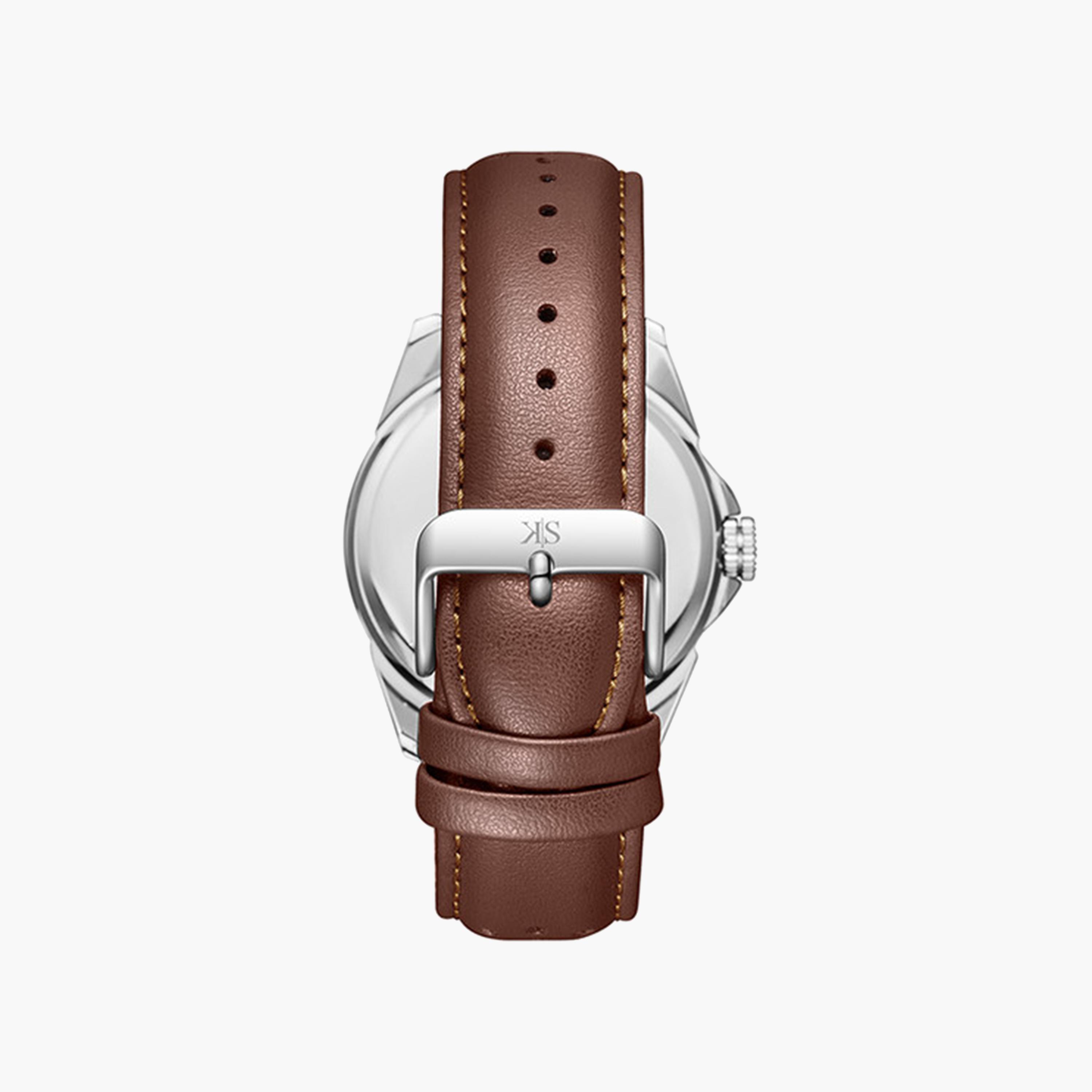 Kenneth Scott Men's 43 MM Brown Strap Analog Leather Watch | K24022-SLDW-men-watchesandjewellery-watches-image-3