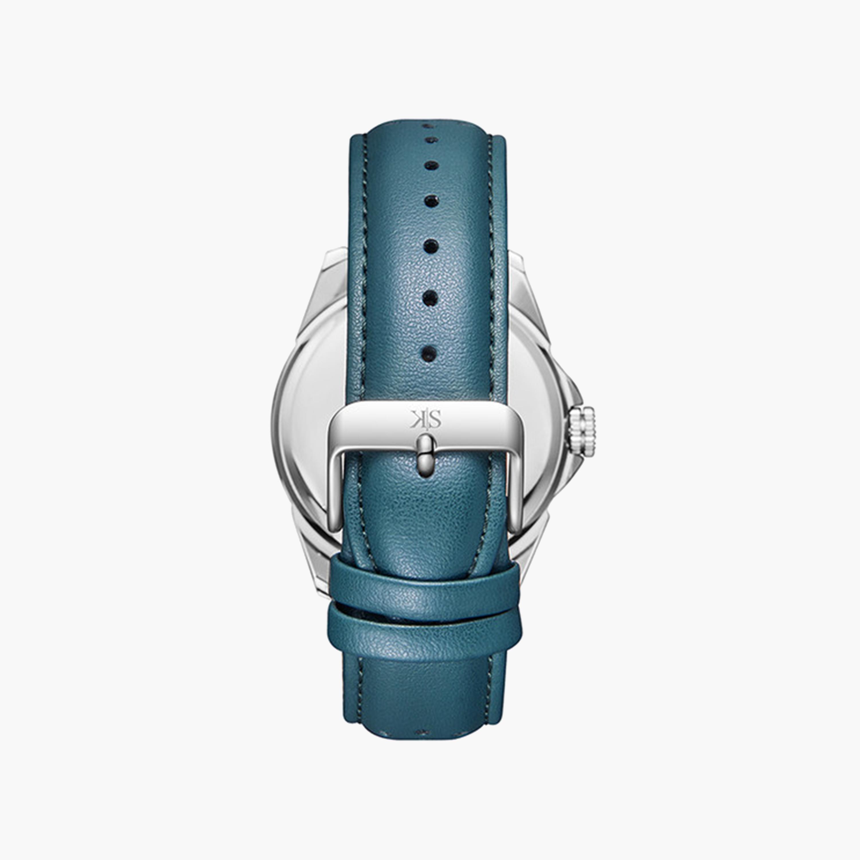 Kenneth Scott Men's 43 MM Green Strap Analog Leather Watch | K24022-QLGG-men-watchesandjewellery-watches-image-3
